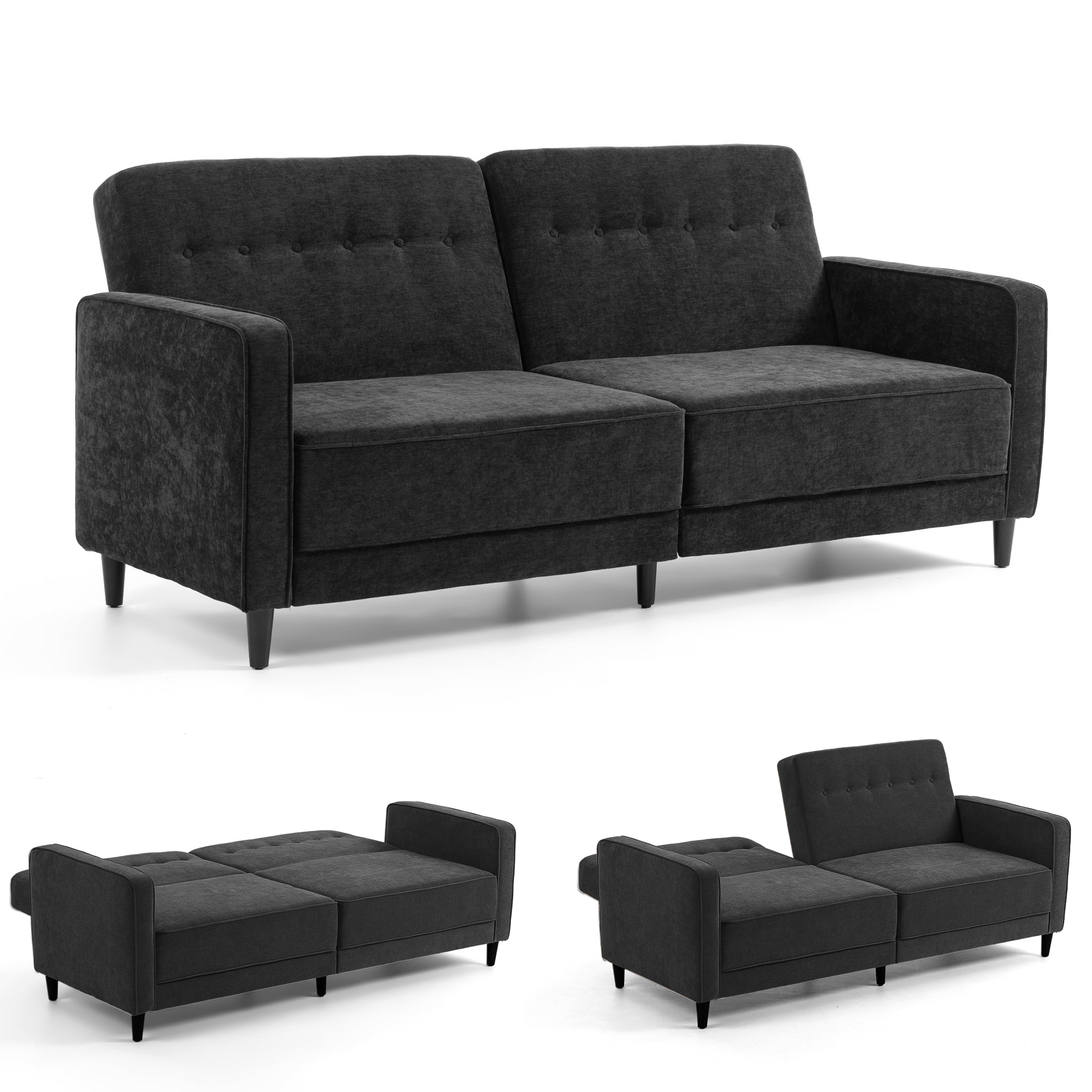 Adjustable Recliner Sofa Bed FS-01 Black