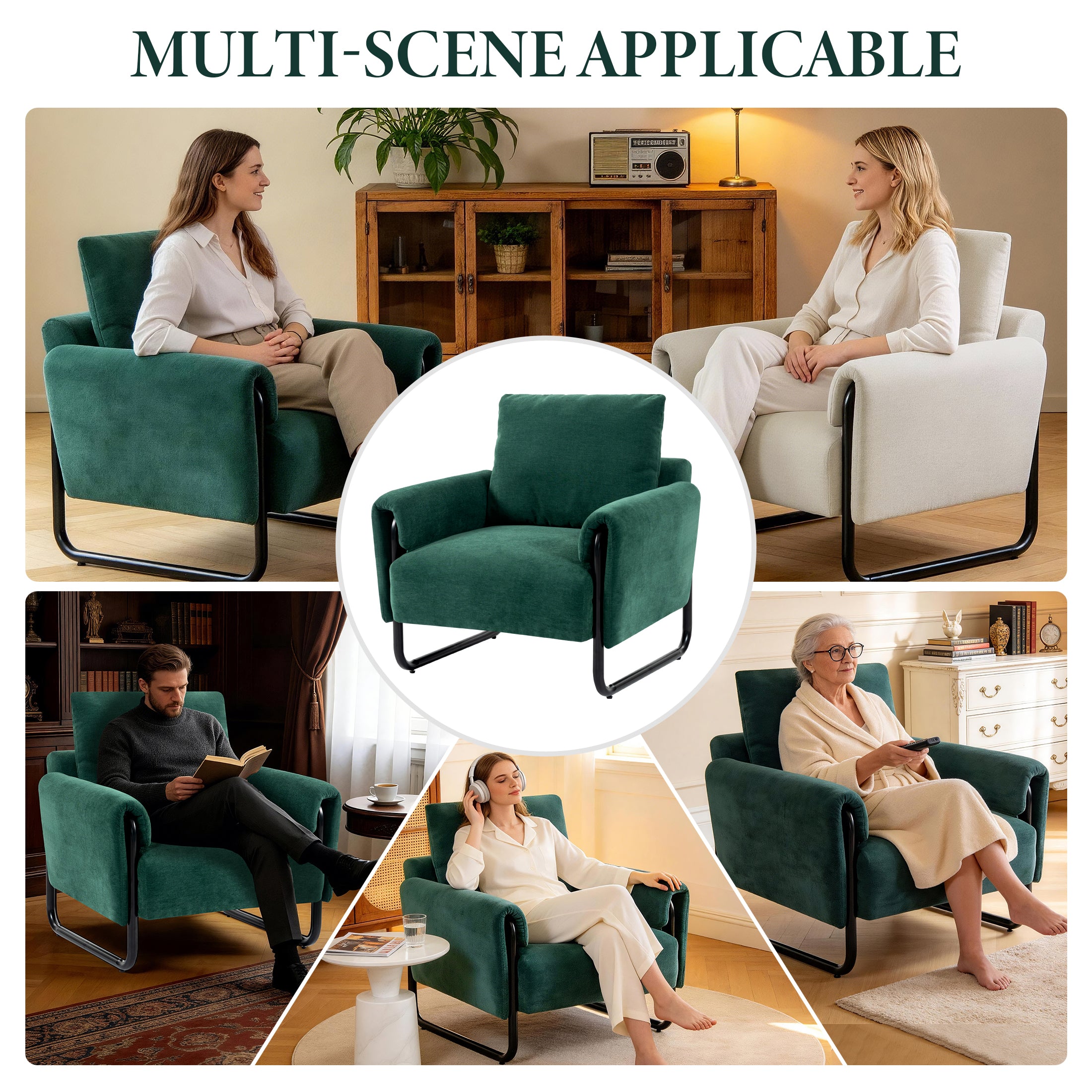 Iron-Frame Relaxation Chair ACS-04 Green