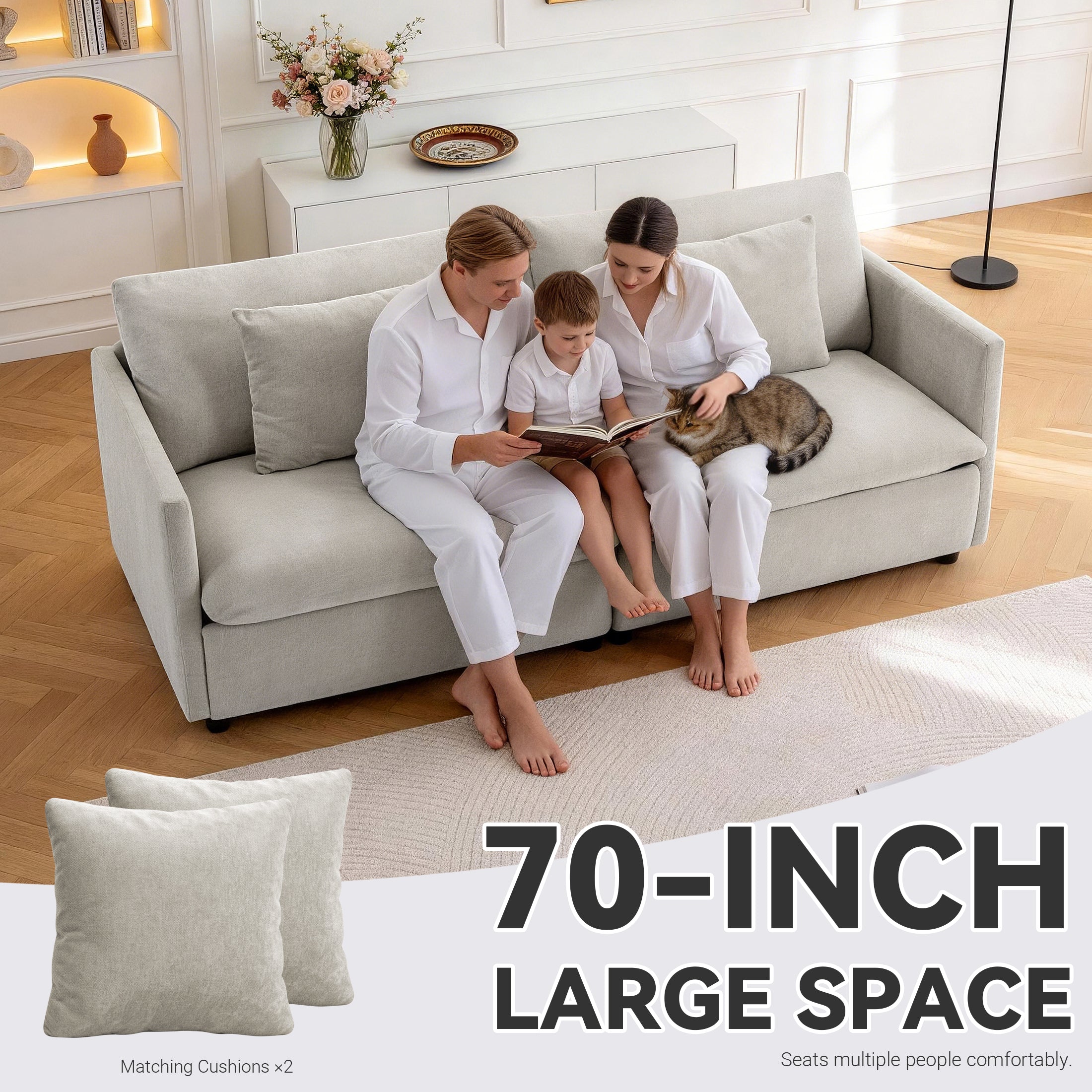 Culect Designer Minimalist Sofa NSD-01, Light Brown