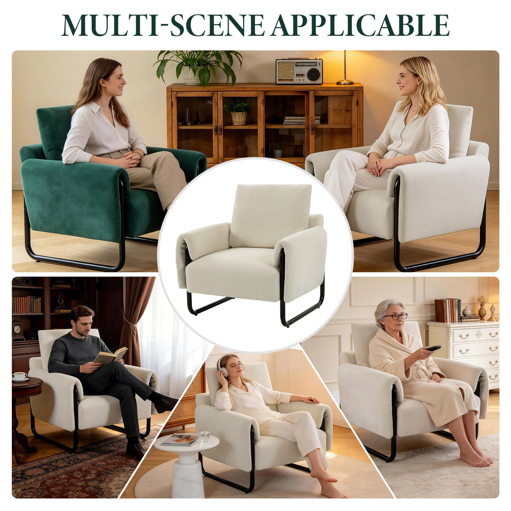 Iron-Frame Relaxation Chair ACS-04 Beige