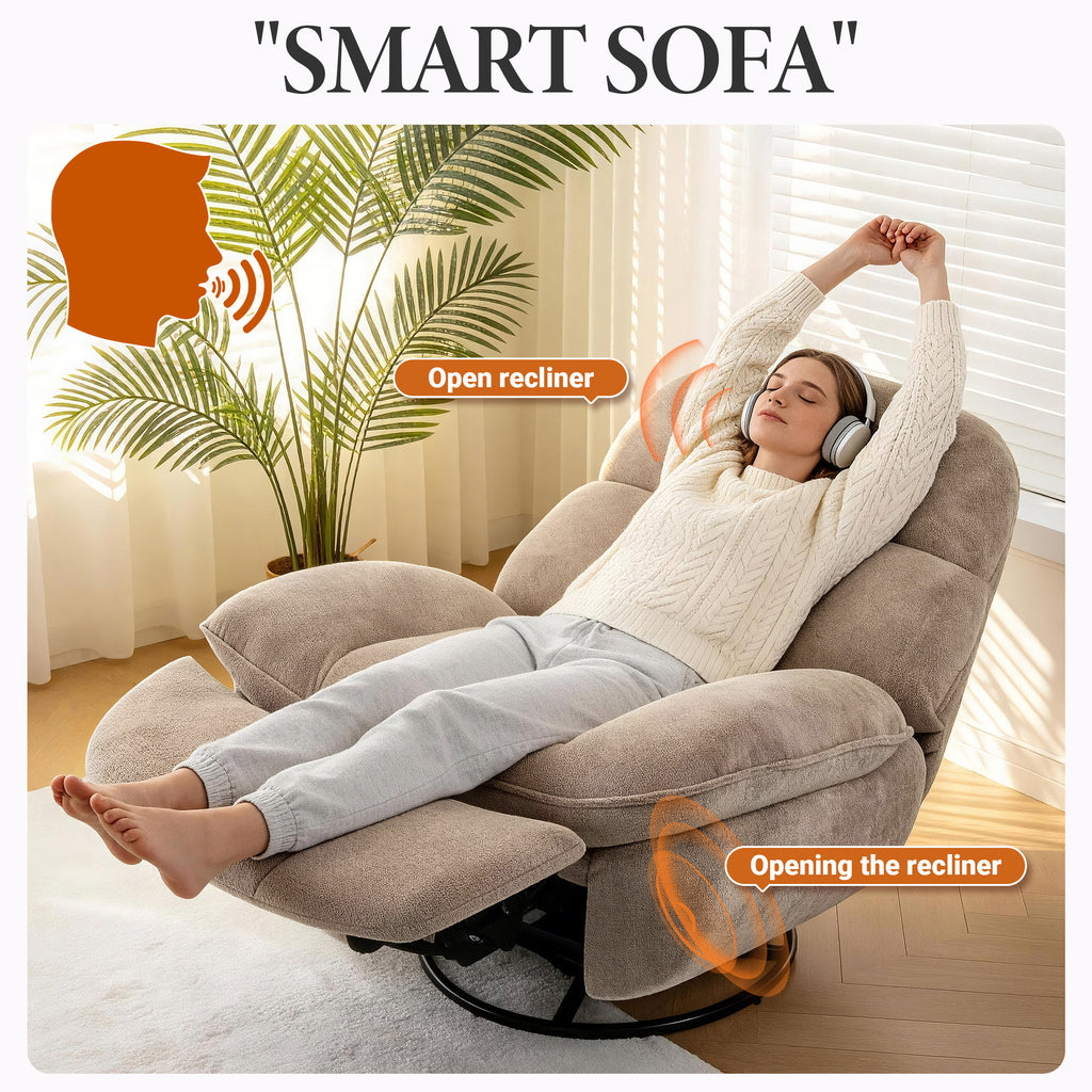 Culect Power Lift Recliner Chair with Bluetooth Speakers & RGB LED Lights ESW-01 Oat color
