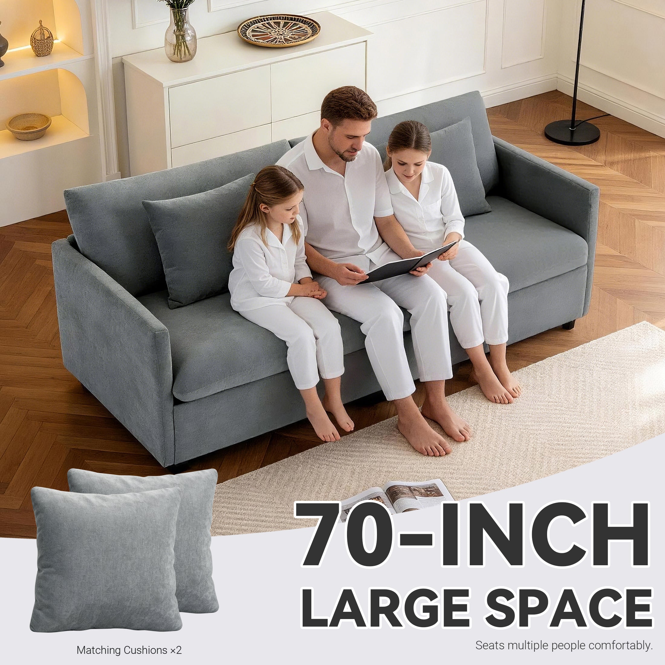 Culect Designer Minimalist Sofa NSD-01, Gray