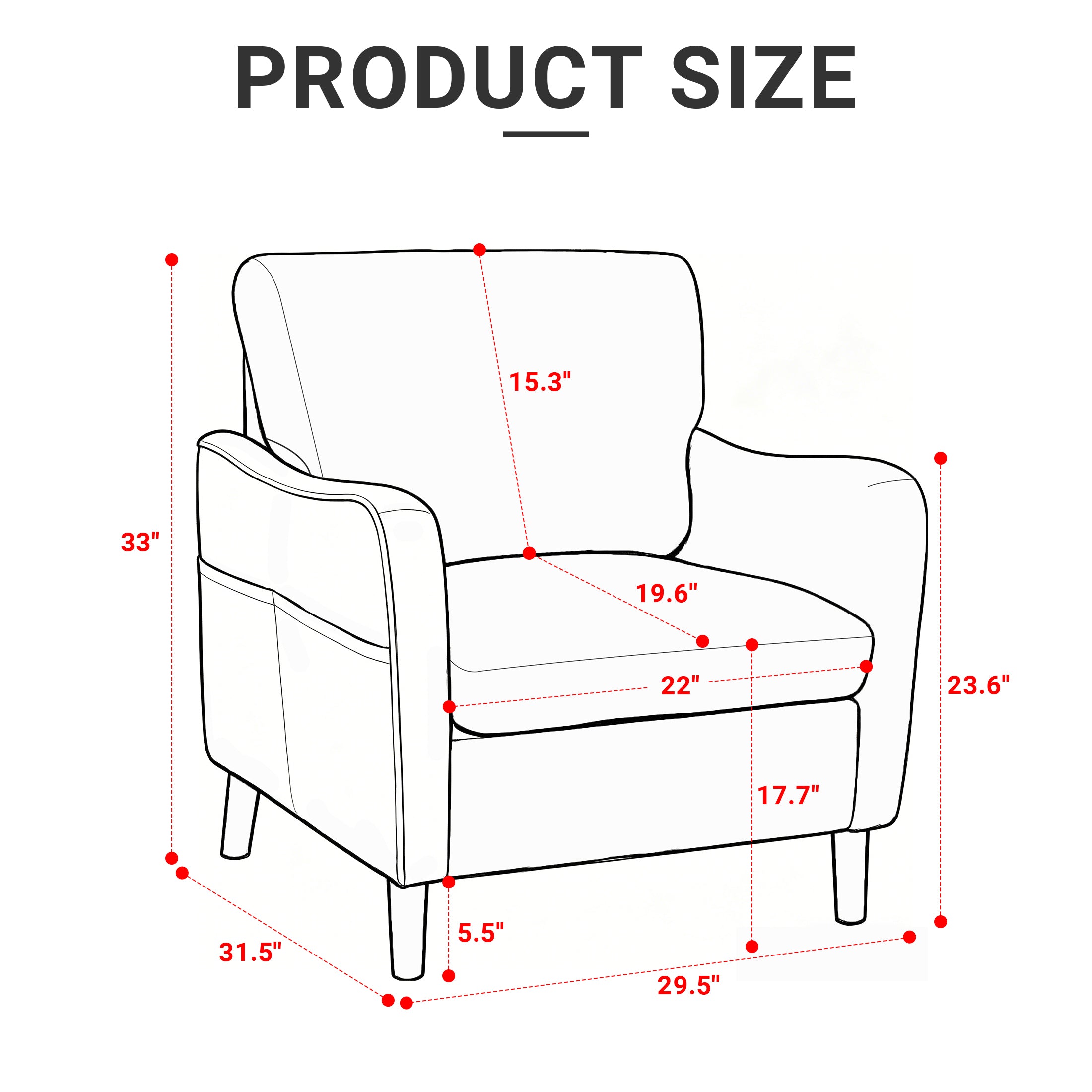 Comfortable Reading Chair for the Living Room or Study ACS-02 PU Brown