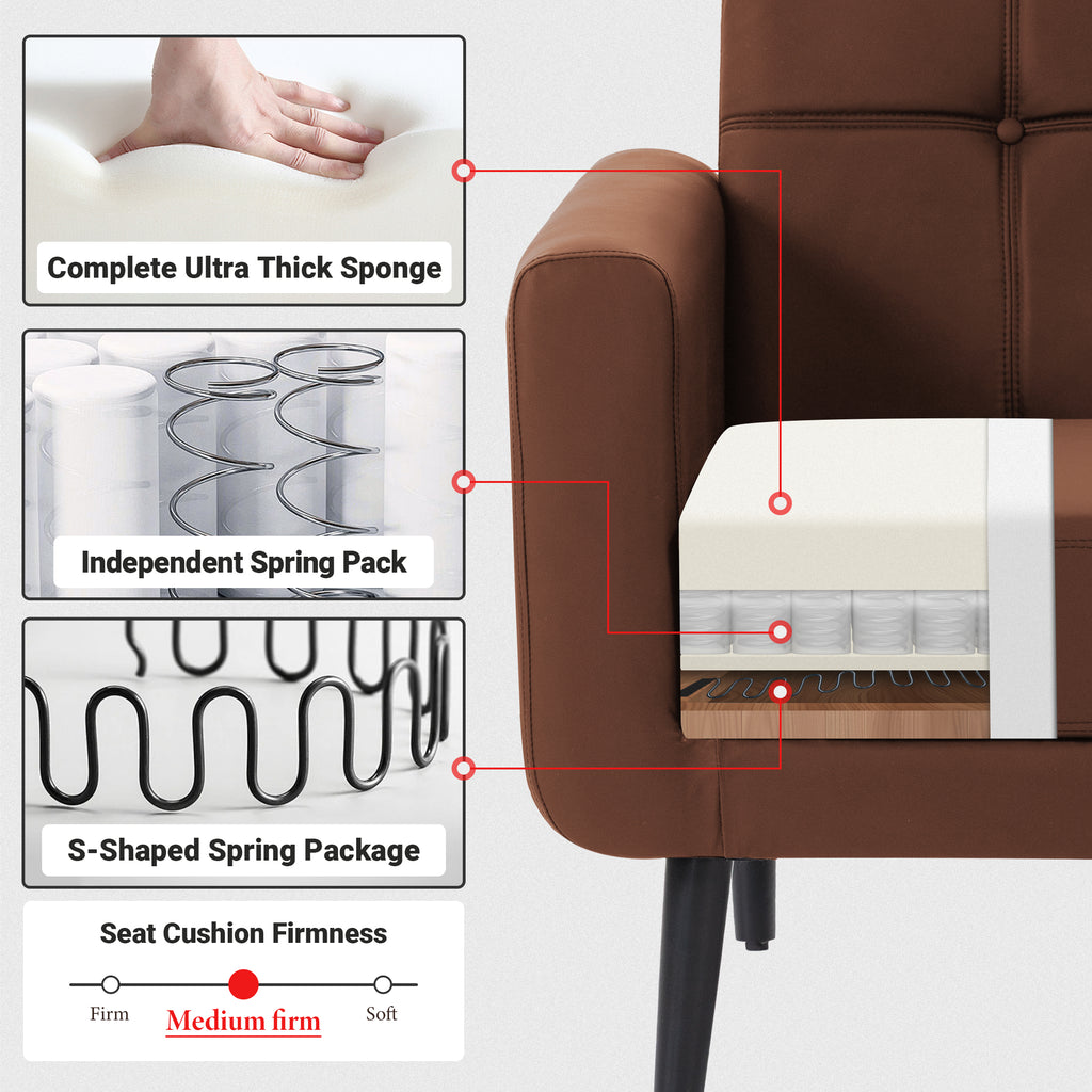 PU Leather Accent Chair ACS-01 Brown