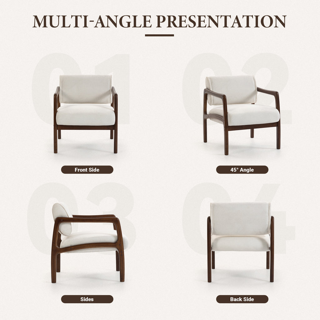 Linen-Backed 360° Swivel Recliner Chair ACW-01 White