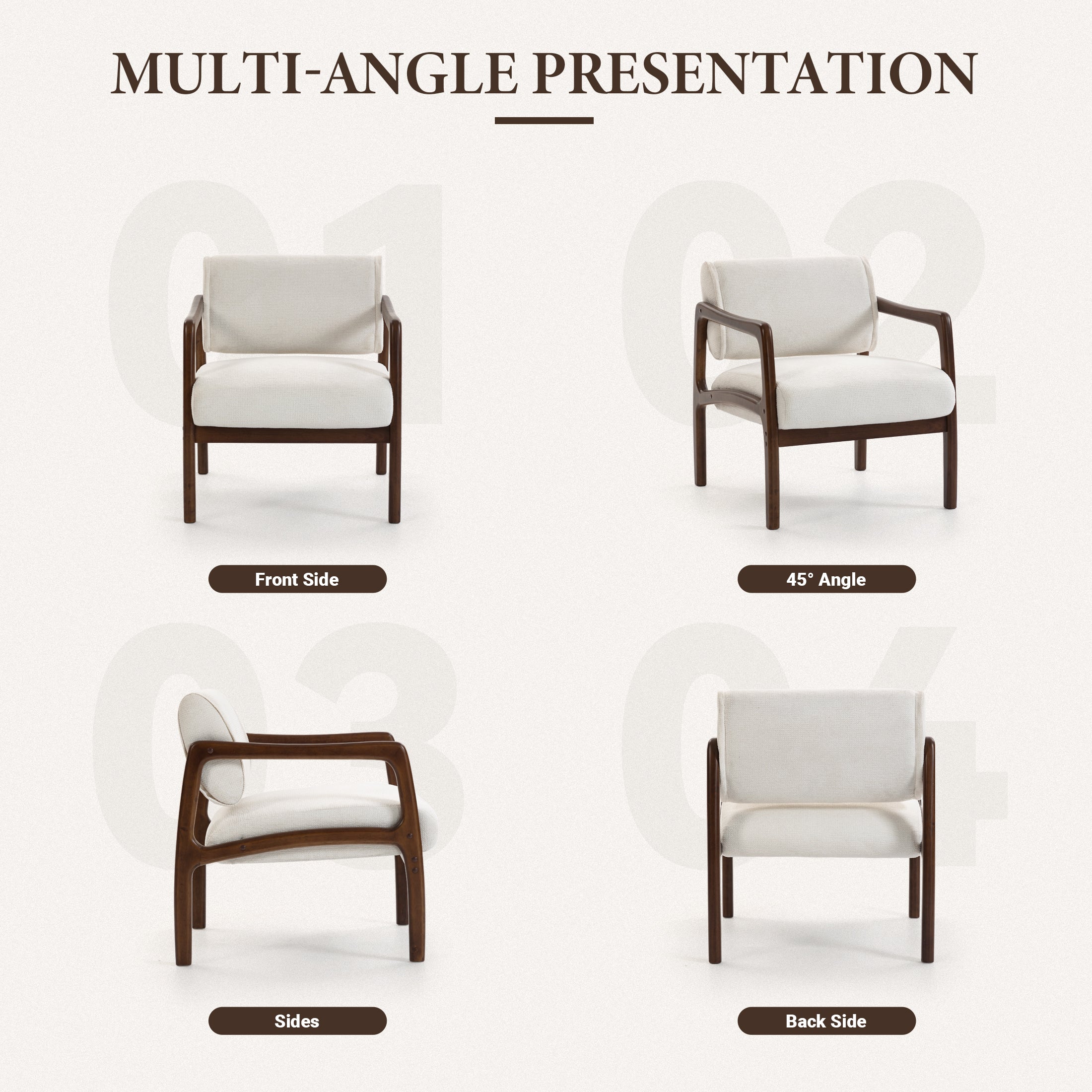 Linen-Backed 360° Swivel Recliner Chair ACW-01 White