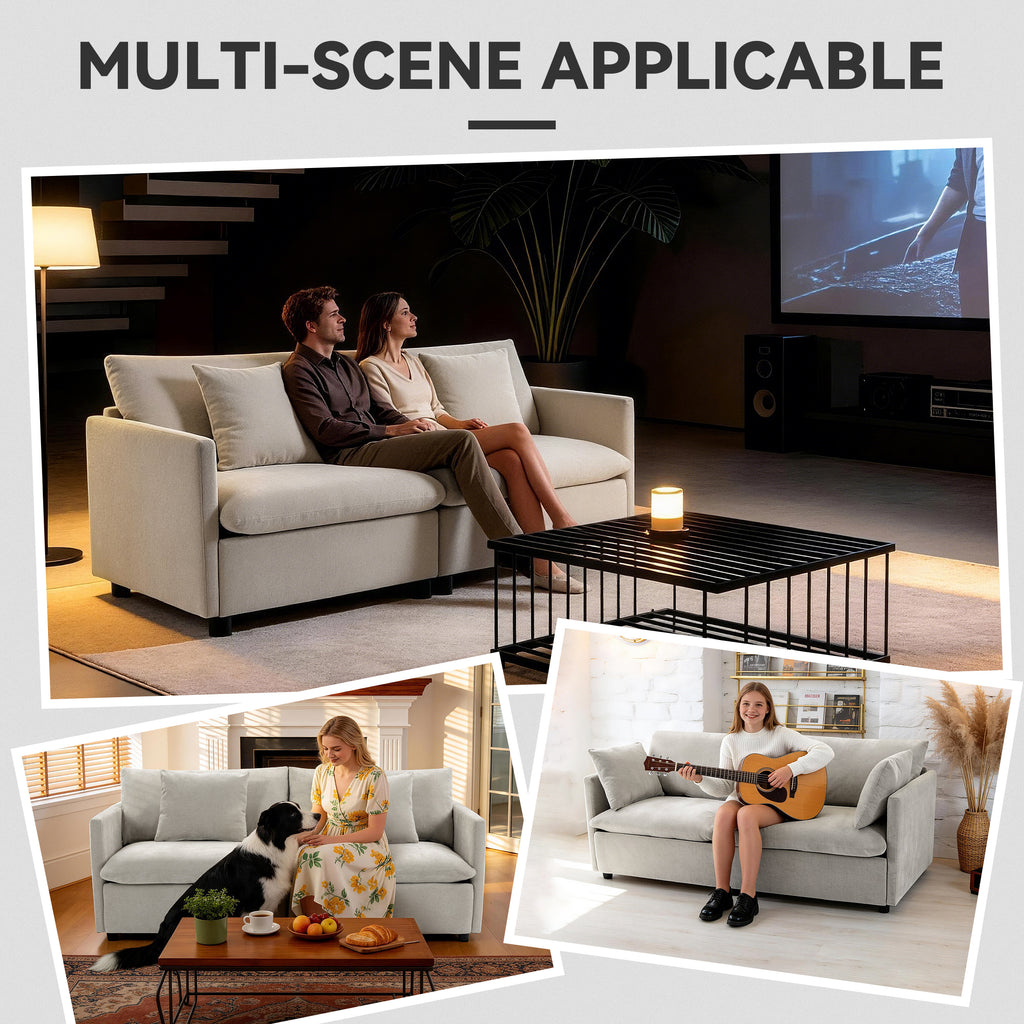 Culect Designer Minimalist Sofa NSD-01, Light Brown
