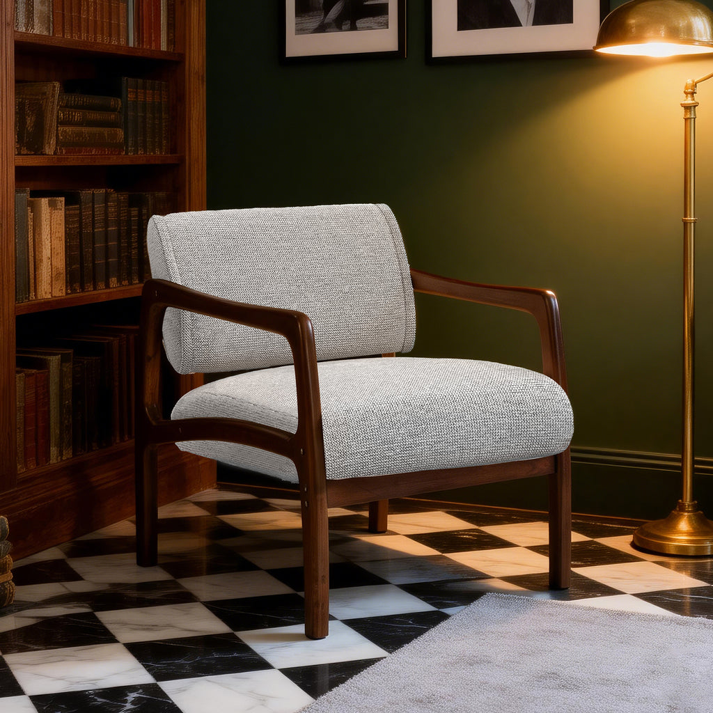 Linen-Backed 360° Swivel Recliner Chair ACW-01 Gray