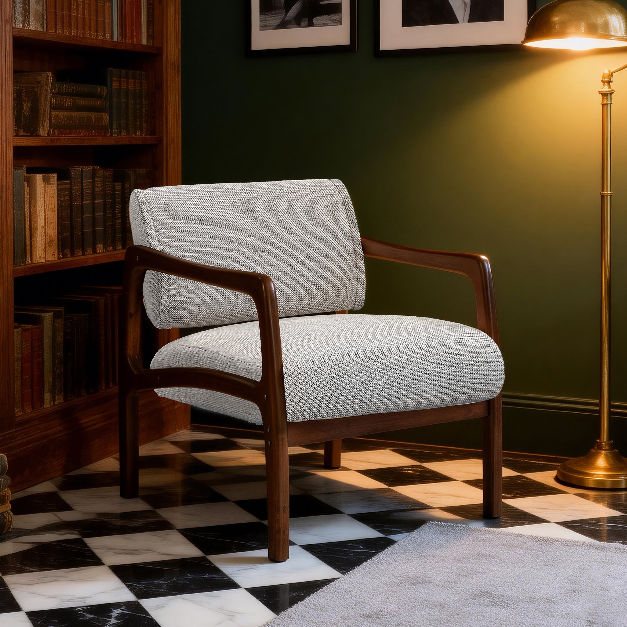 Linen-Backed 360° Swivel Recliner Chair ACW-01 Gray