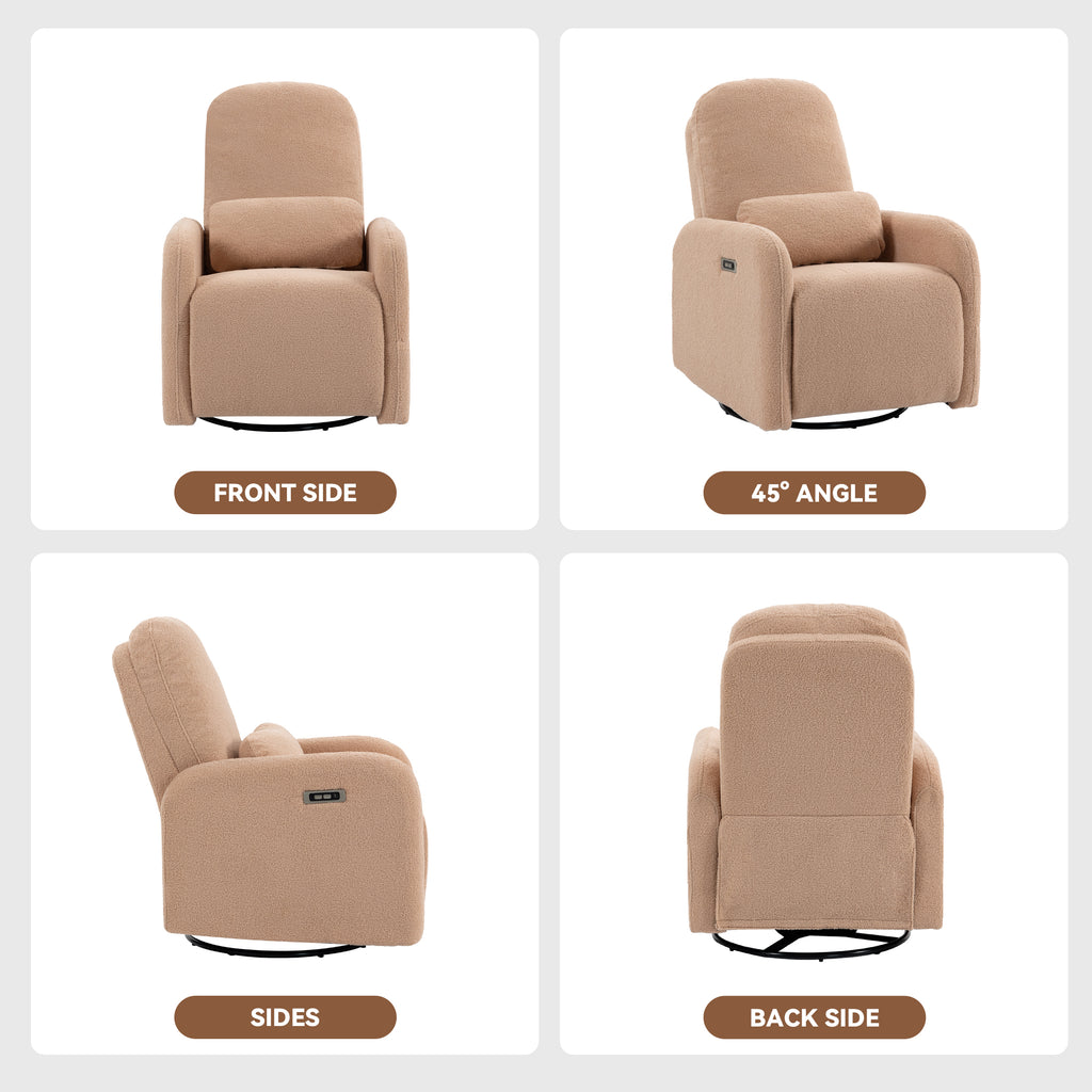 Culect 270 Swivel Rocker Recliner Chair ESS-01 Brown