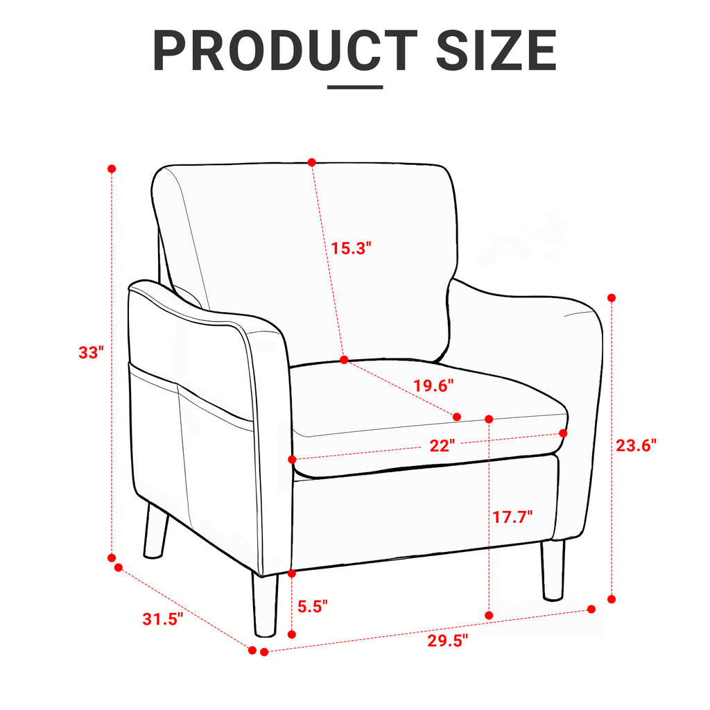 Comfortable Reading Chair for the Living Room or Study ACS-02 Yellow