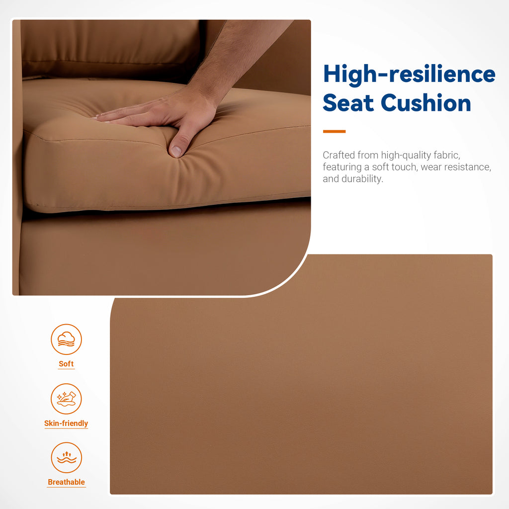 Comfortable Reading Chair for the Living Room or Study ACS-02 PU Brown