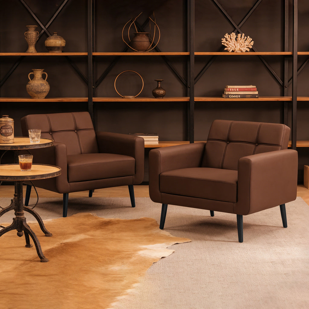 PU Leather Accent Chair ACS-01 Brown