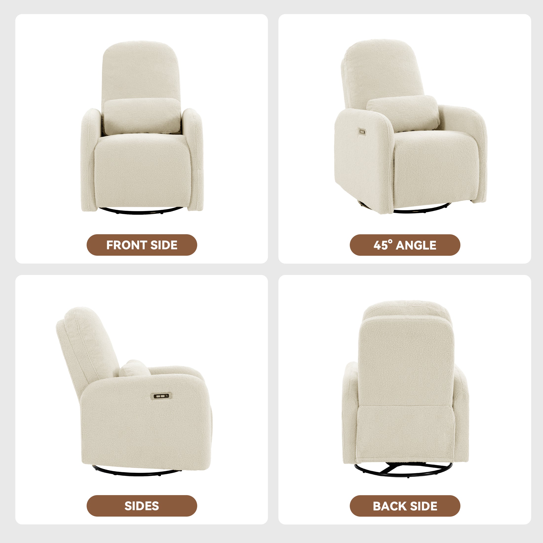 Culect 270 Swivel Rocker Recliner Chair ESS-01 Beige