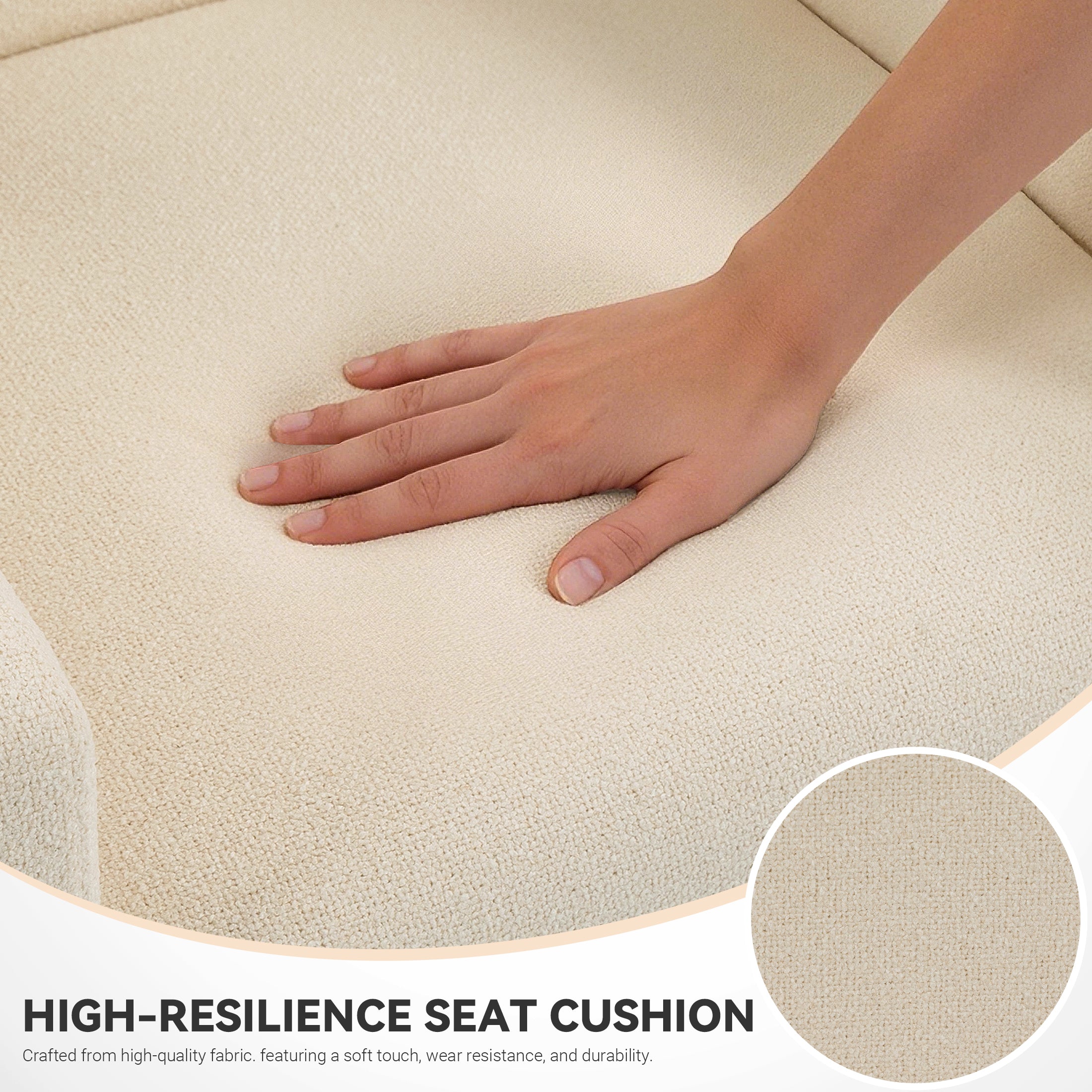 Culect Single Armchair with Storage Footrest ACSO-01 Beige