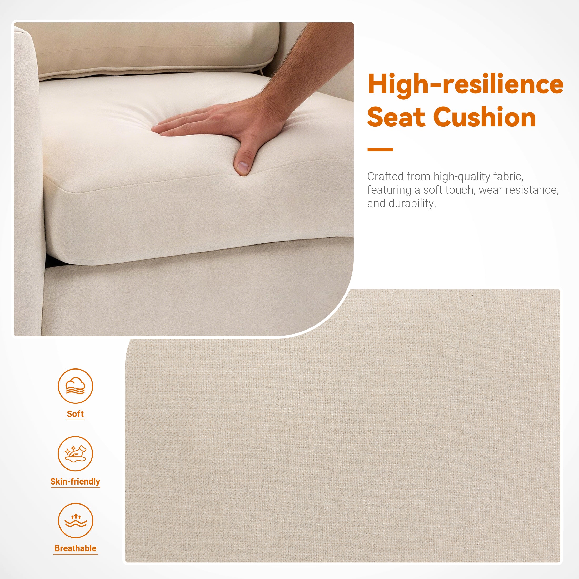 Comfortable Reading Chair for the Living Room or Study ACS-02 Beige