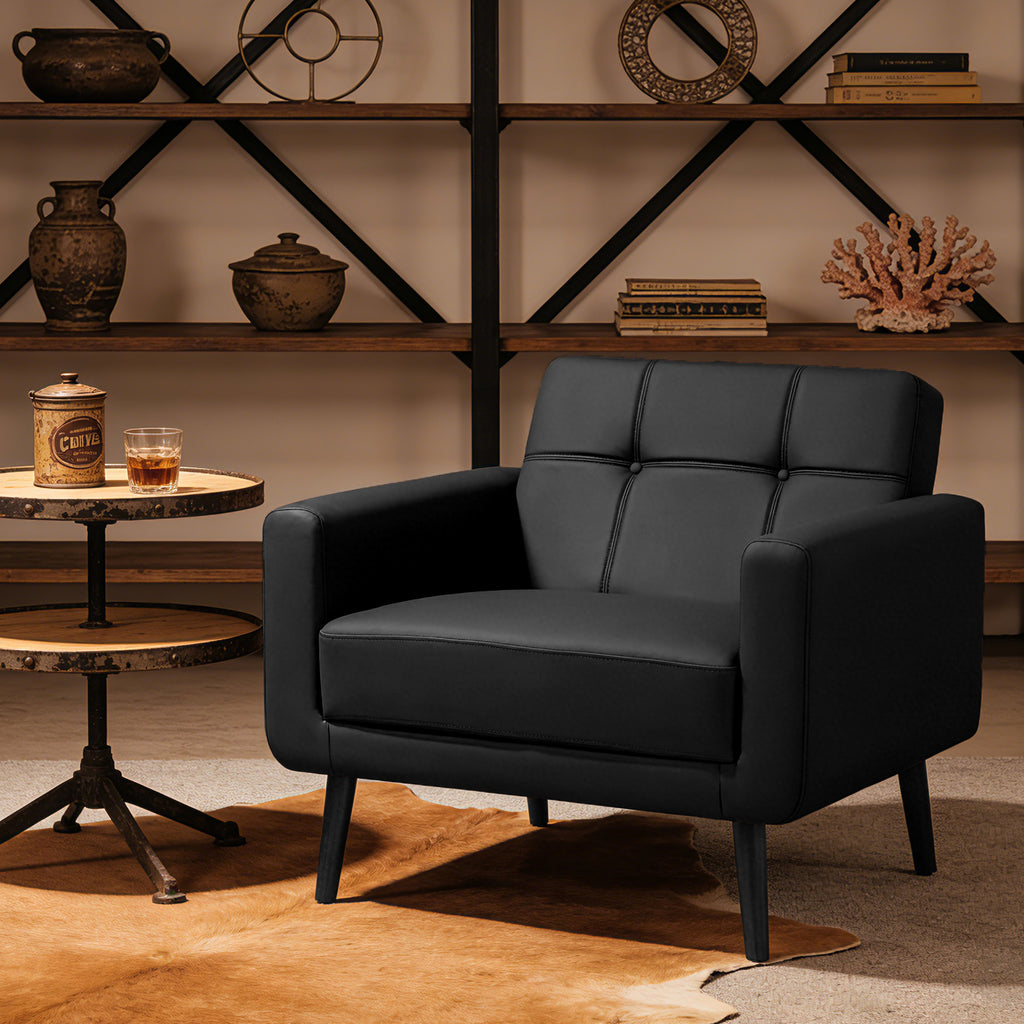 PU Leather Accent Chair ACS-01 Black