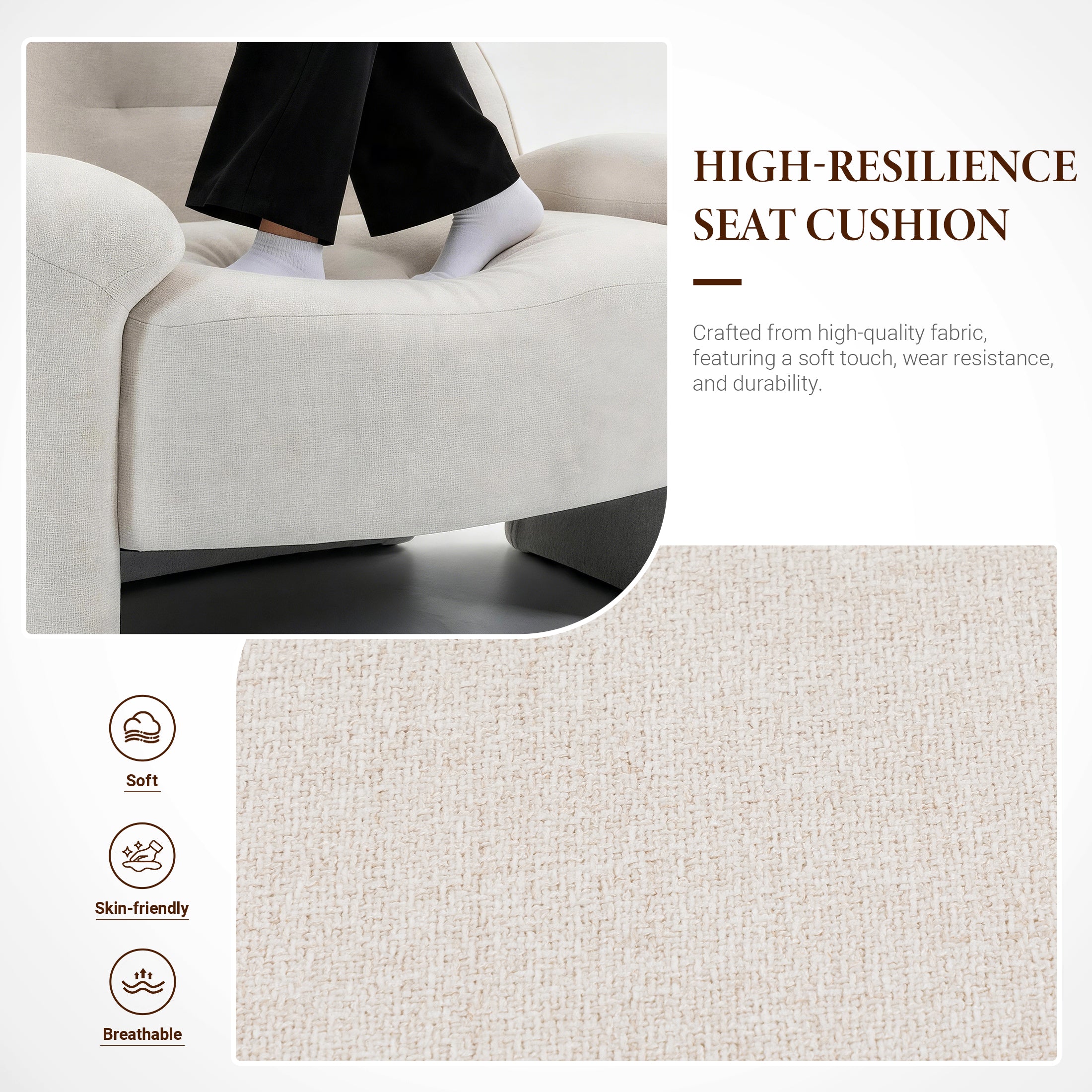 Designer Lounge Chair Set ACS-03 Beige