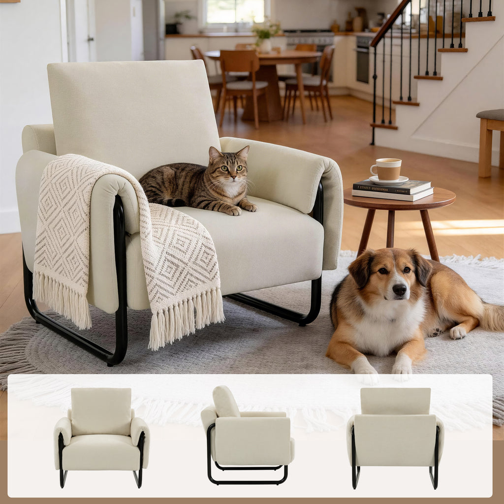 Iron-Frame Relaxation Chair ACS-04 Beige