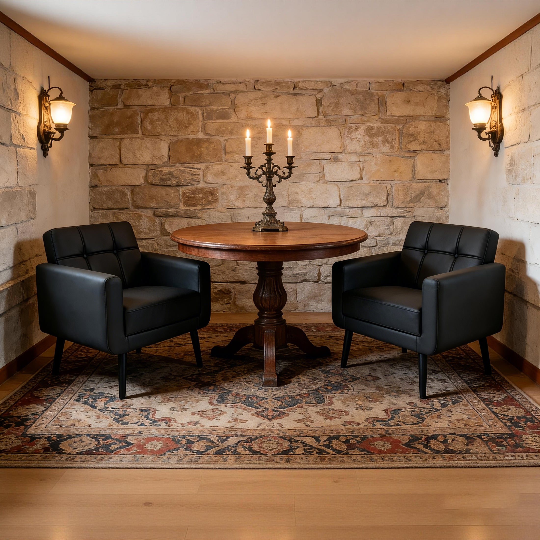 PU Leather Accent Chair ACS-01 Black