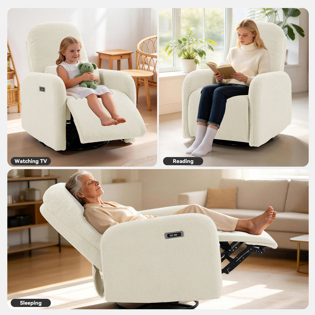 Culect 270 Swivel Rocker Recliner Chair ESS-01 Beige