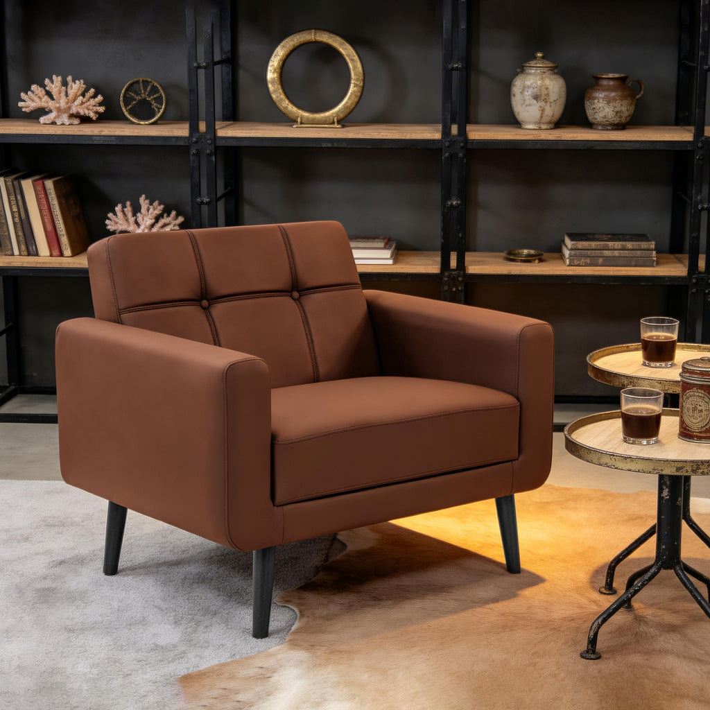 PU Leather Accent Chair ACS-01 Brown