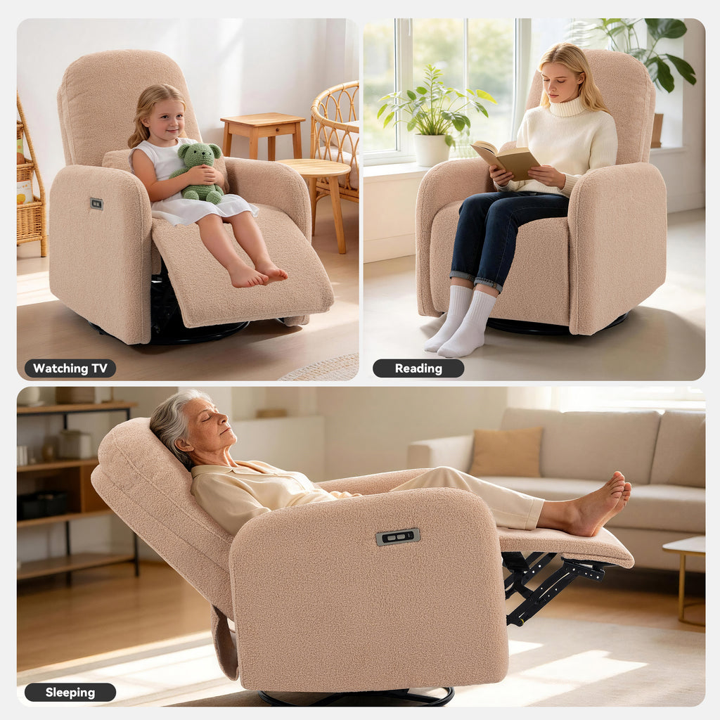 Culect 270 Swivel Rocker Recliner Chair ESS-01 Brown