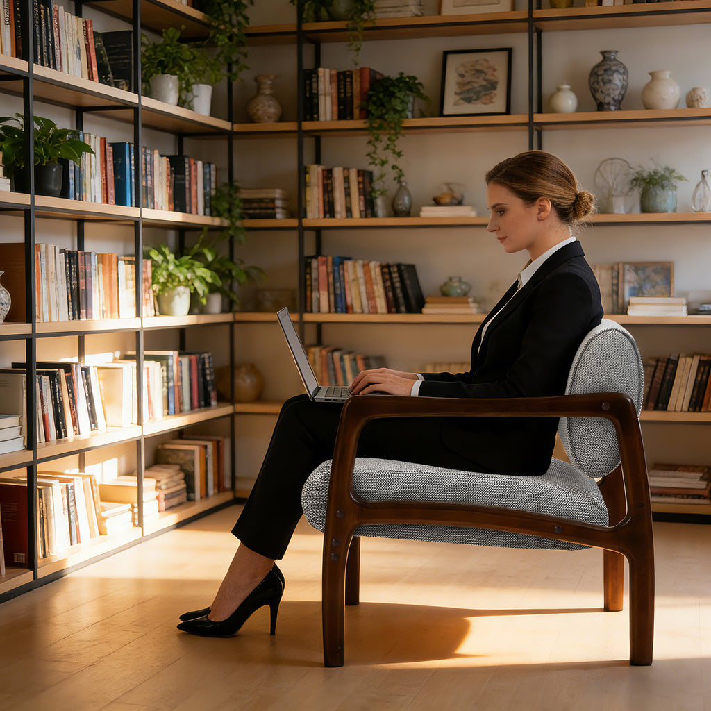 Linen-Backed 360° Swivel Recliner Chair ACW-01 Gray