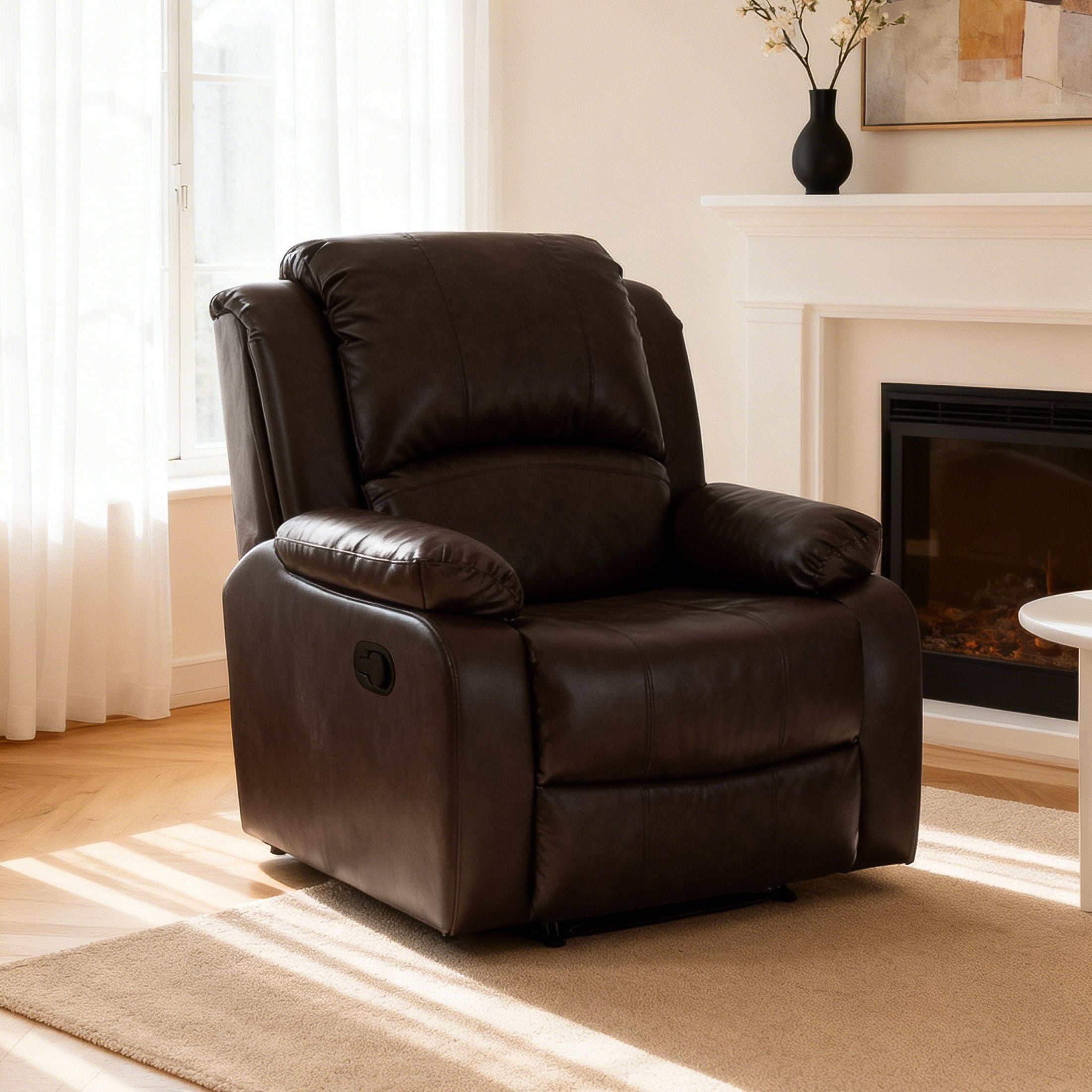 Manual Recliner PU NHO-01 Reddish Brown