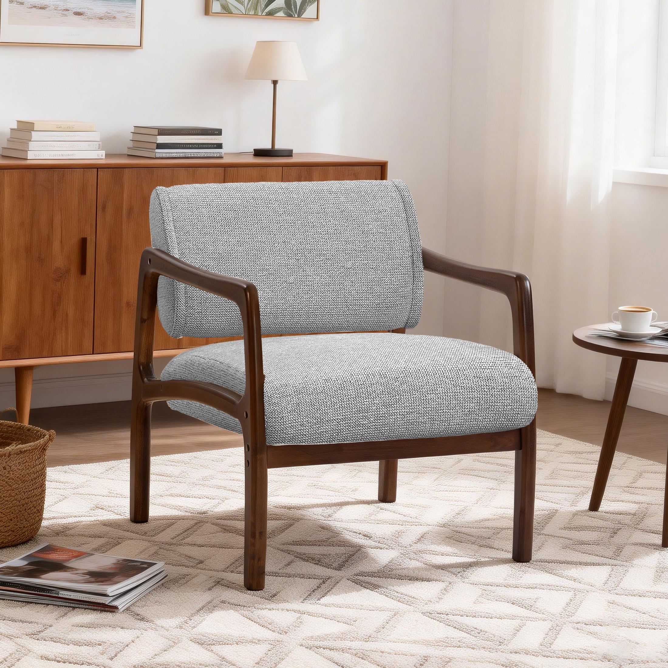 Linen-Backed 360° Swivel Recliner Chair ACW-01 Gray