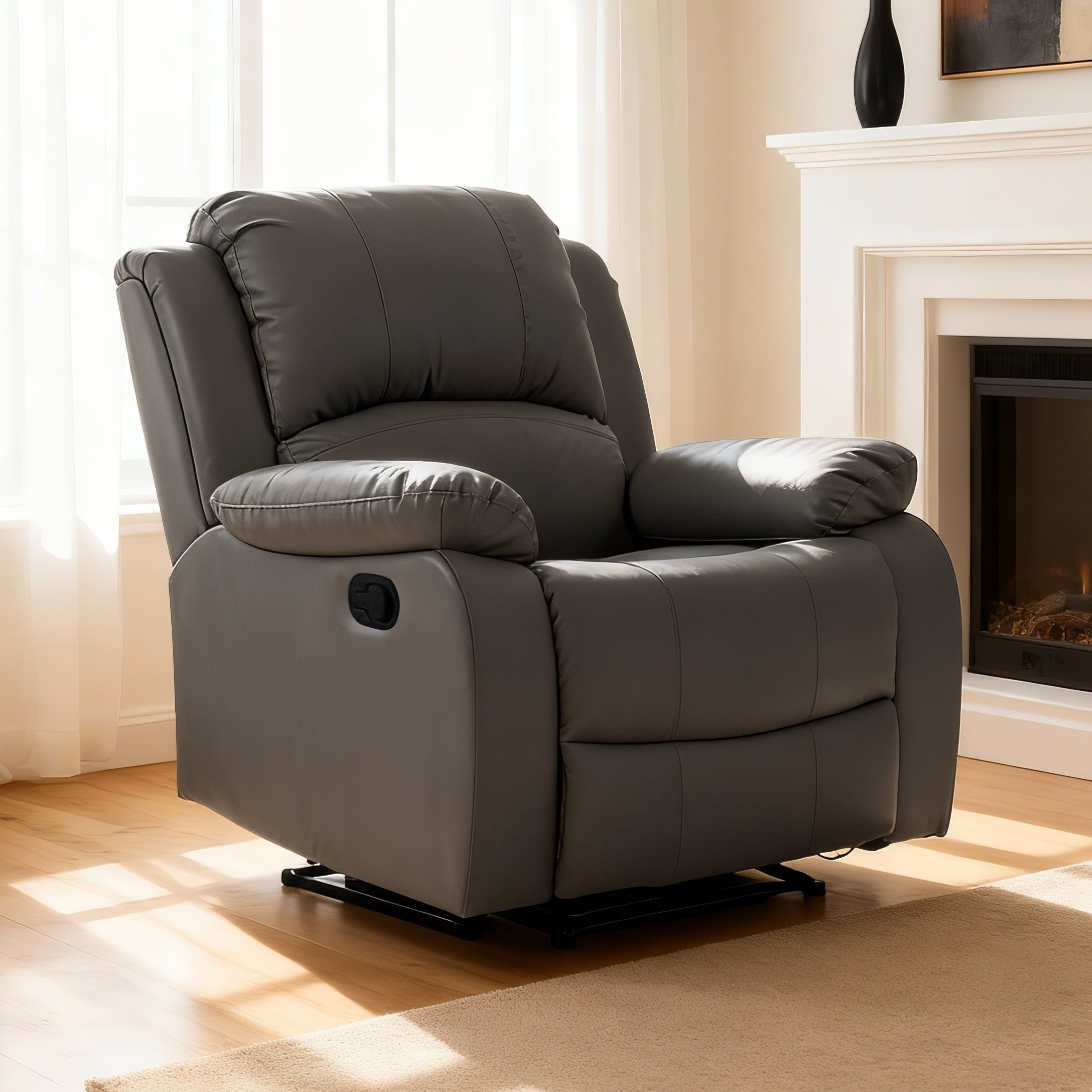 Manual Recliner PU NHO-01 Light Gray