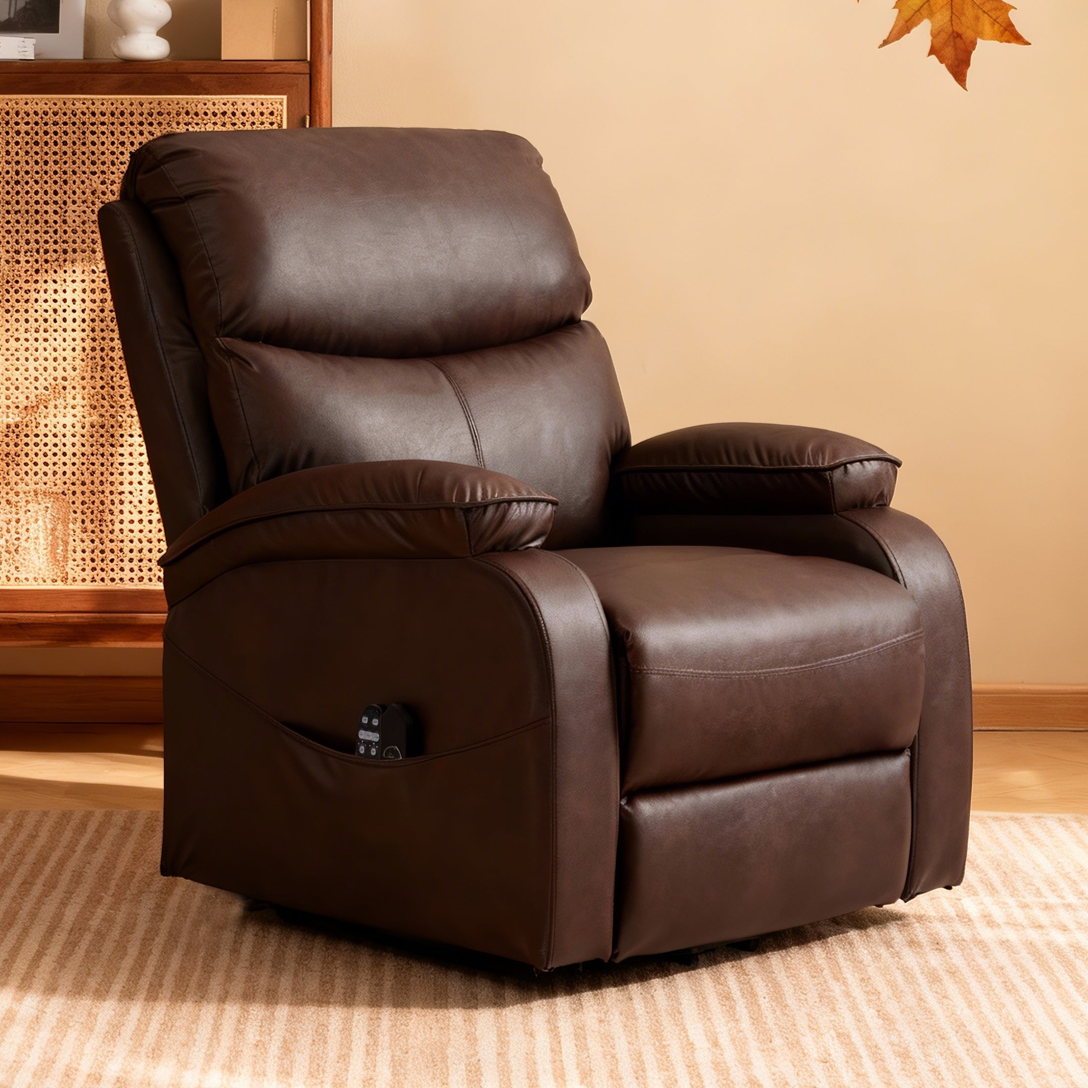 Electric Lift Massage Recliner ES-03 Reddish Brown