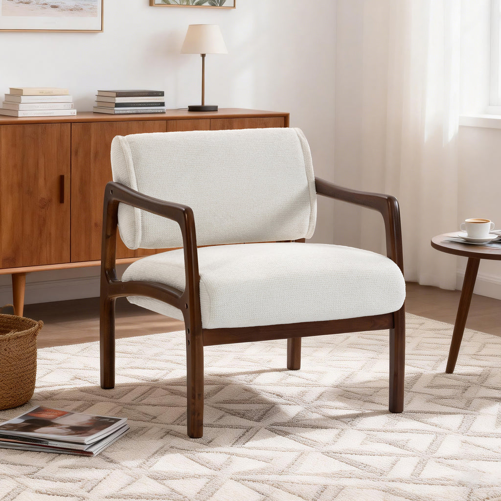 Linen-Backed 360° Swivel Recliner Chair ACW-01 White