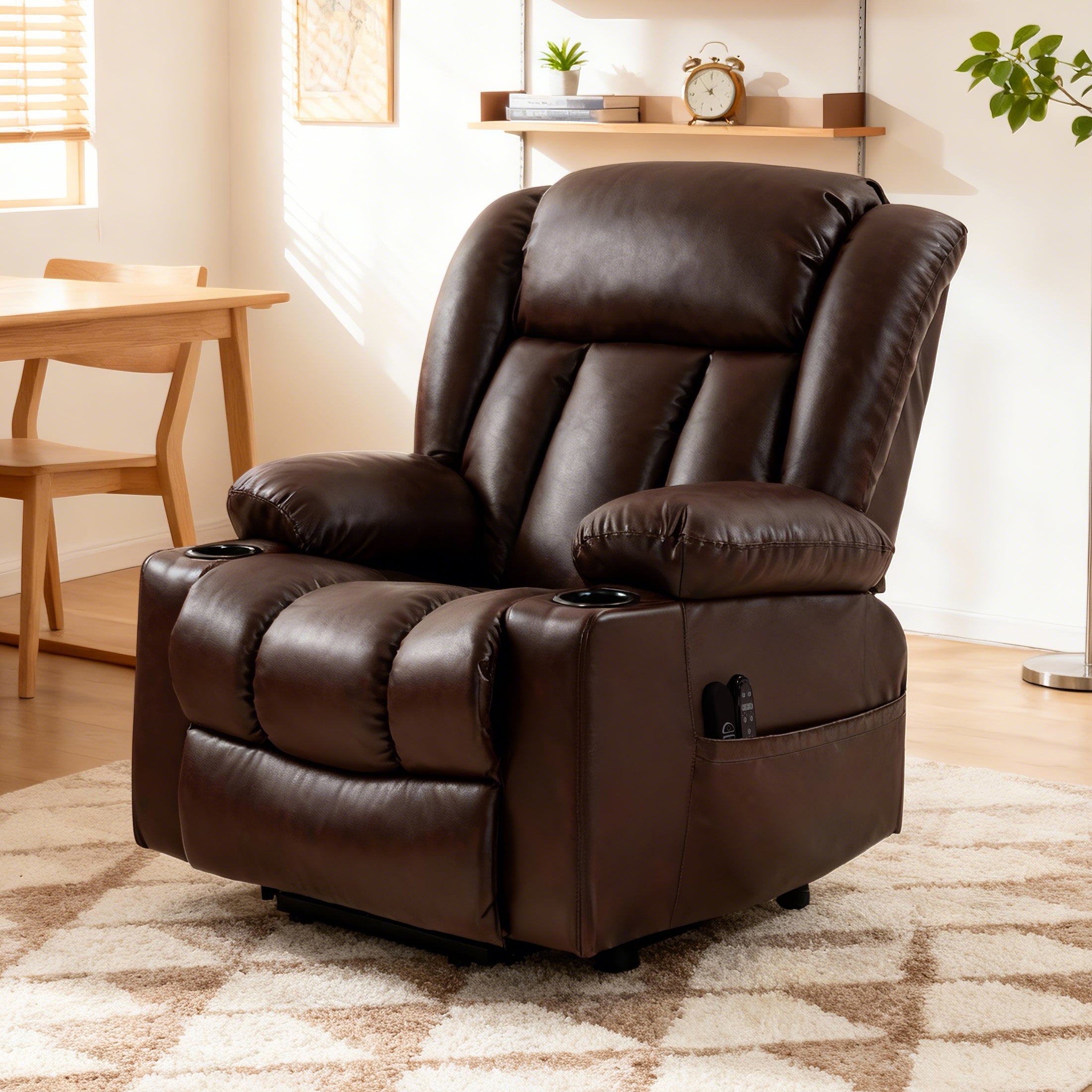 Electric Lift Recliner ES-02 PU Reddish Brown