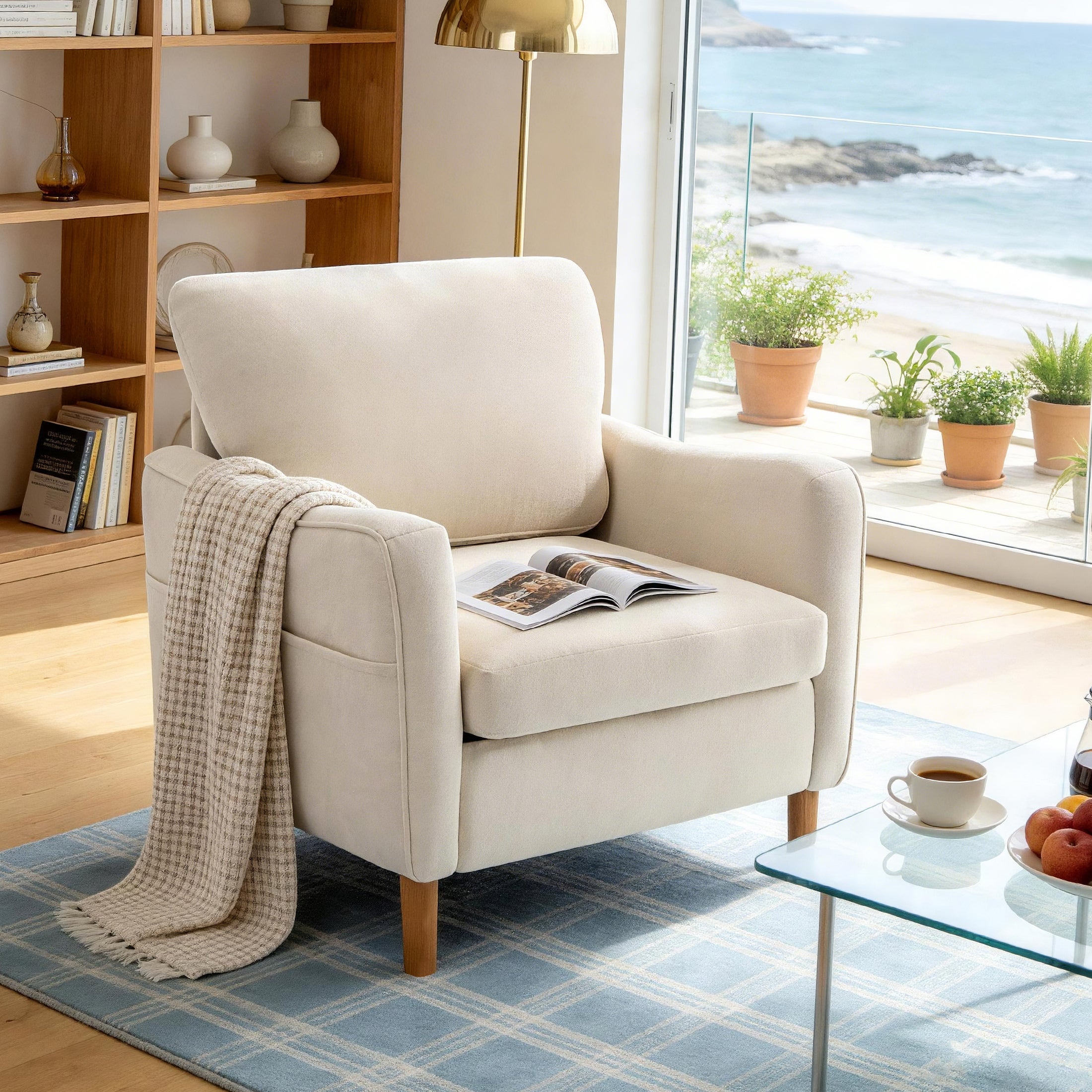 Comfortable Reading Chair for the Living Room or Study ACS-02 Beige