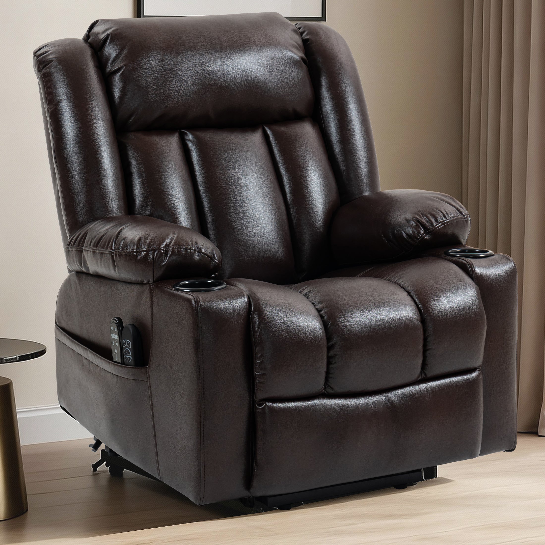 Leather Power Lift Recliner ED-01 Reddish Brown