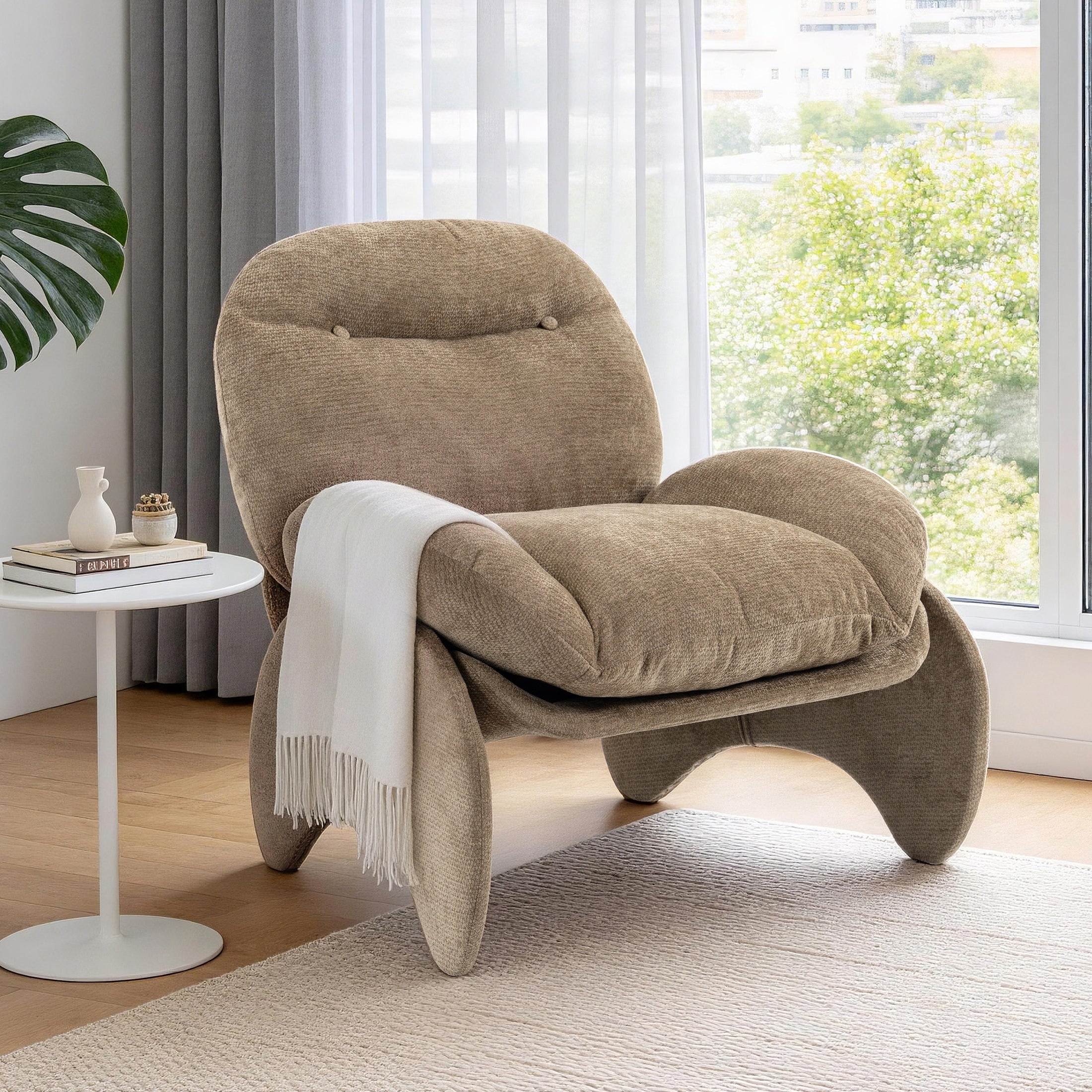 Stylish Crab-Shaped Lounge Chair ACS-05 Brown