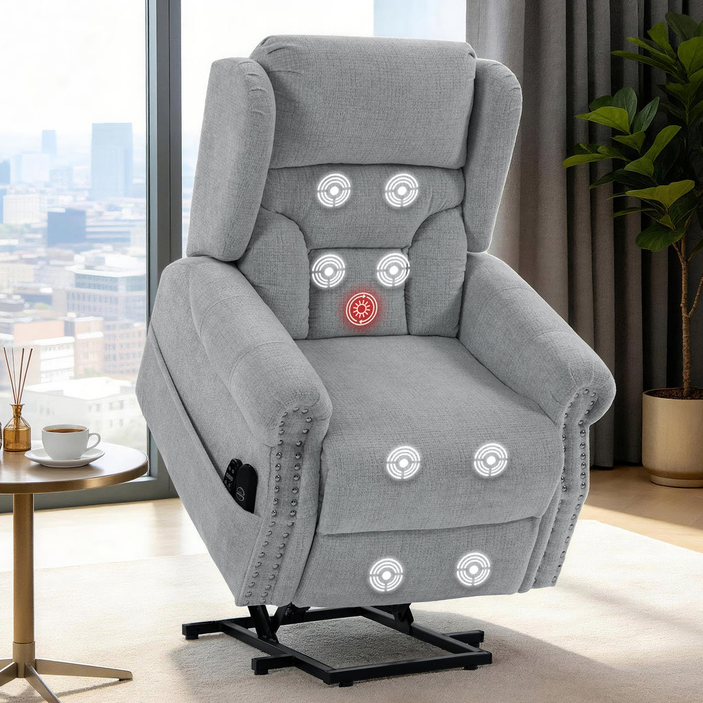 Culect Electric Power Lift Recliner with Massage and Heating ES-04 Gray