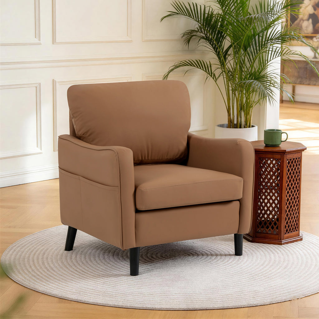 Comfortable Reading Chair for the Living Room or Study ACS-02 PU Brown