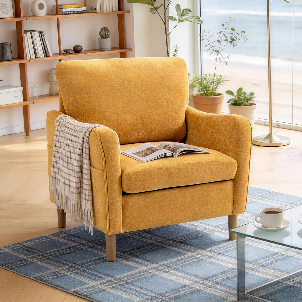 Comfortable Reading Chair for the Living Room or Study ACS-02 Yellow