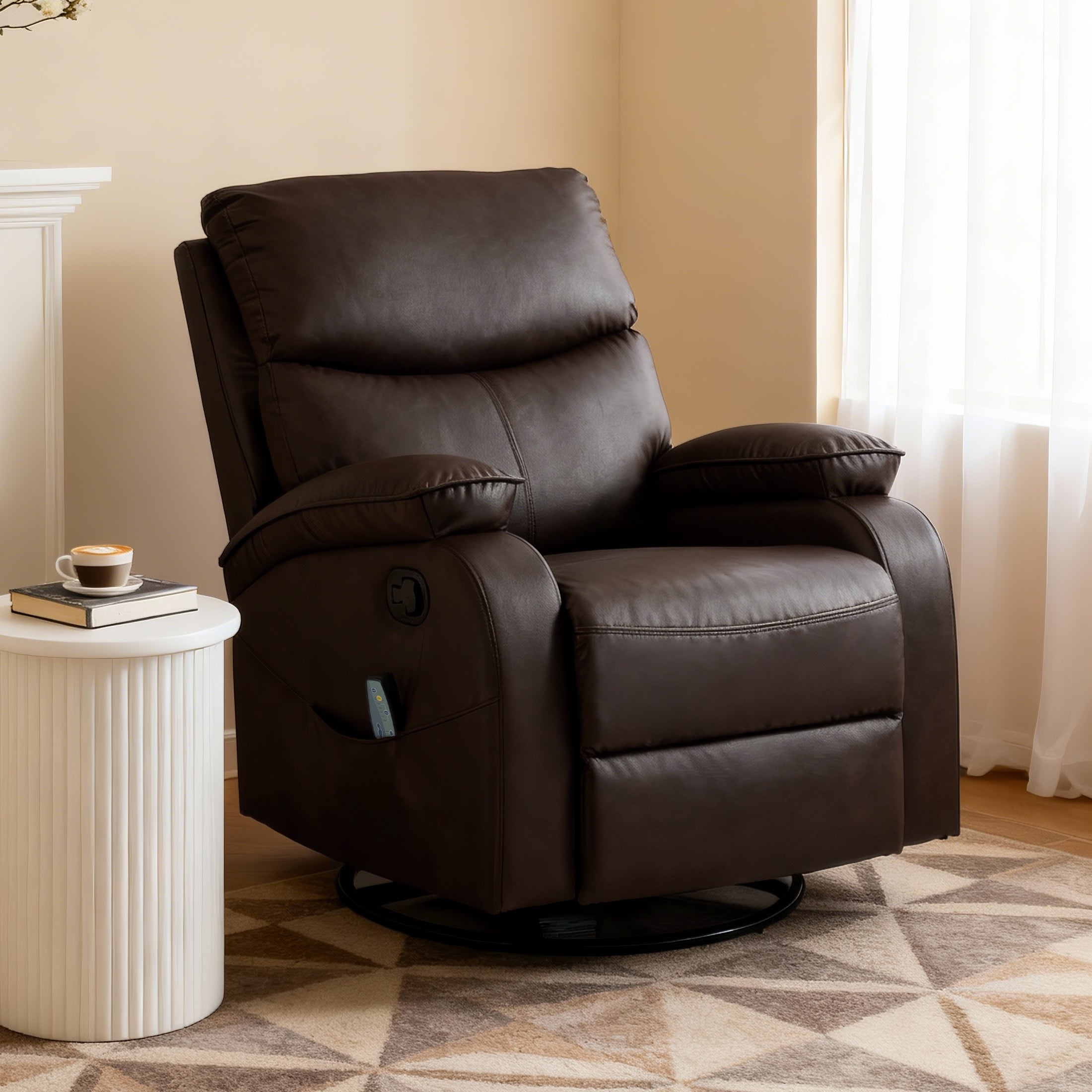 Manual Rocking Recliner HOM-02 Reddish Brown