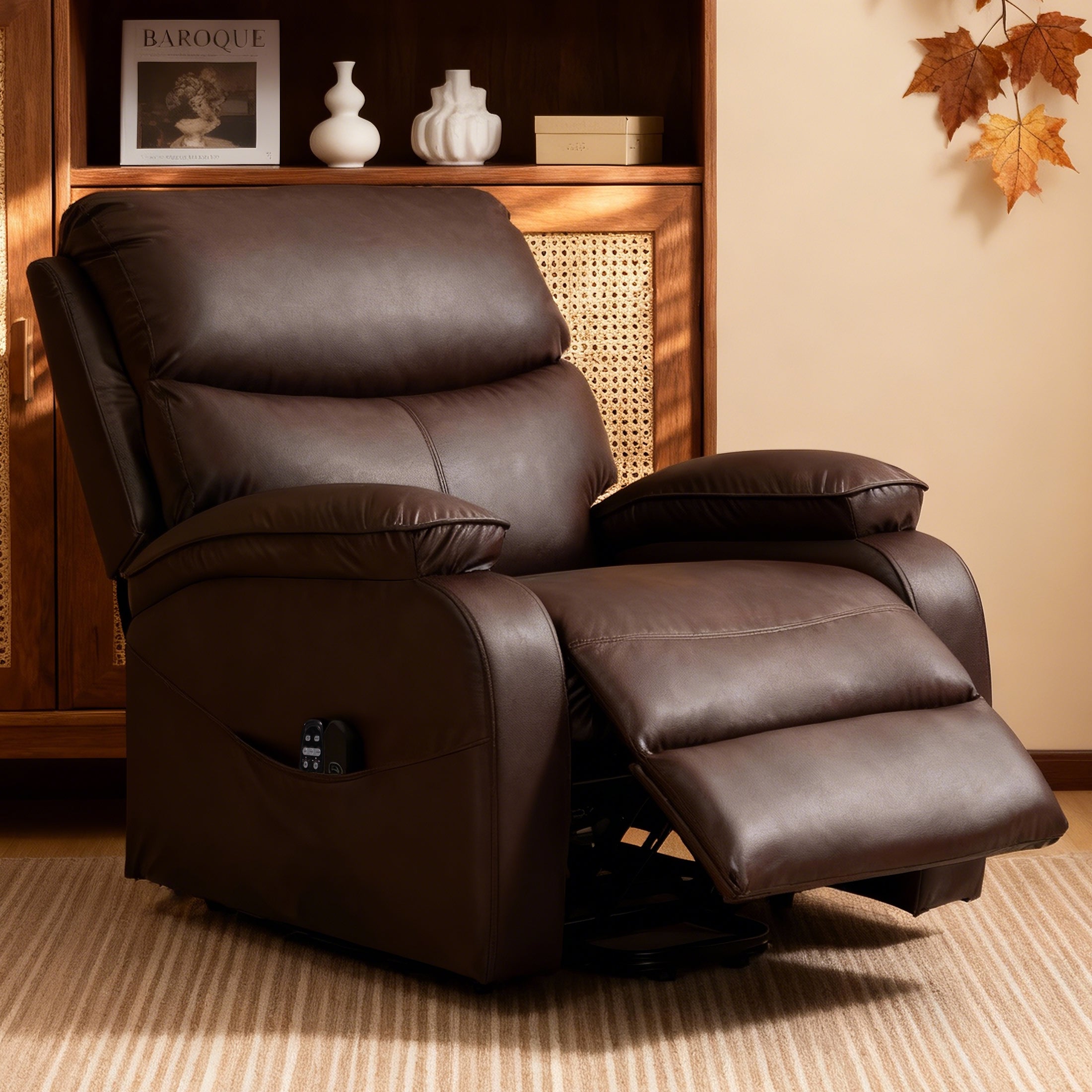 Electric Lift Massage Recliner ES-03 Reddish Brown