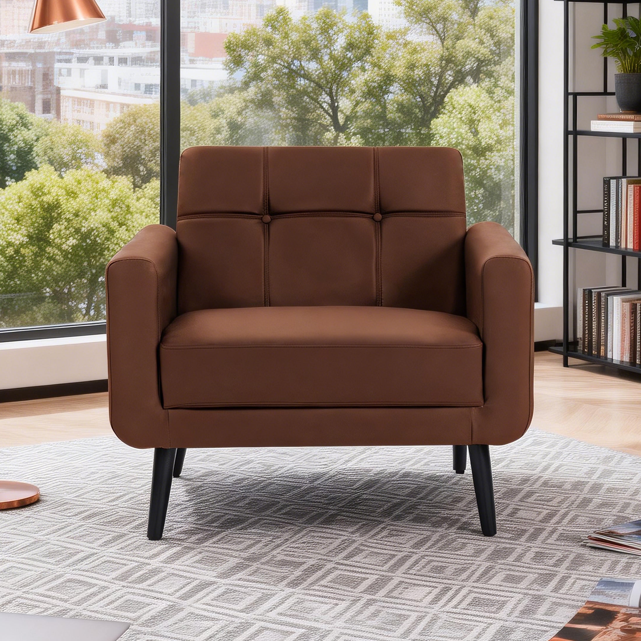 PU Leather Accent Chair ACS-01 Brown