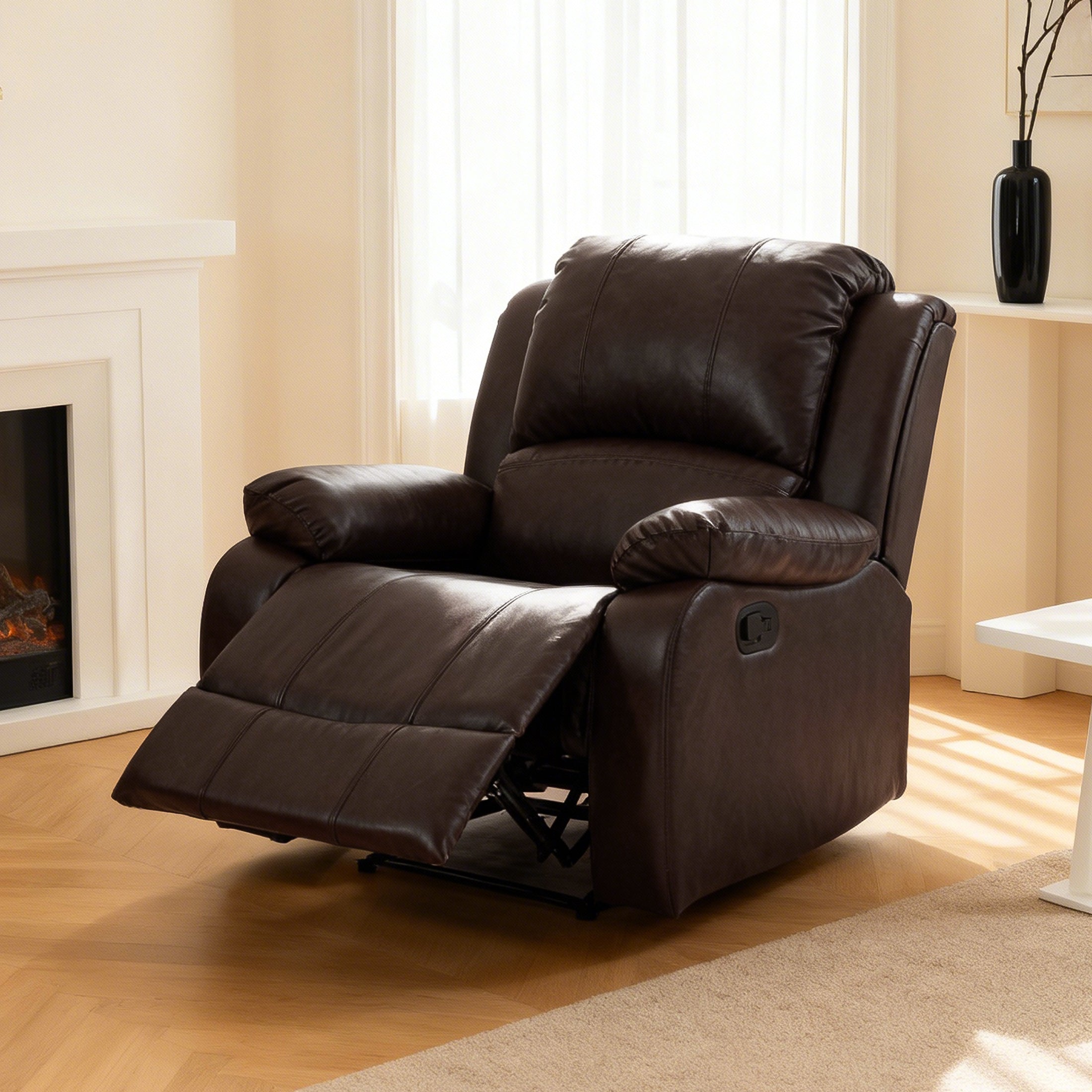 Manual Recliner PU NHO-01 Reddish Brown