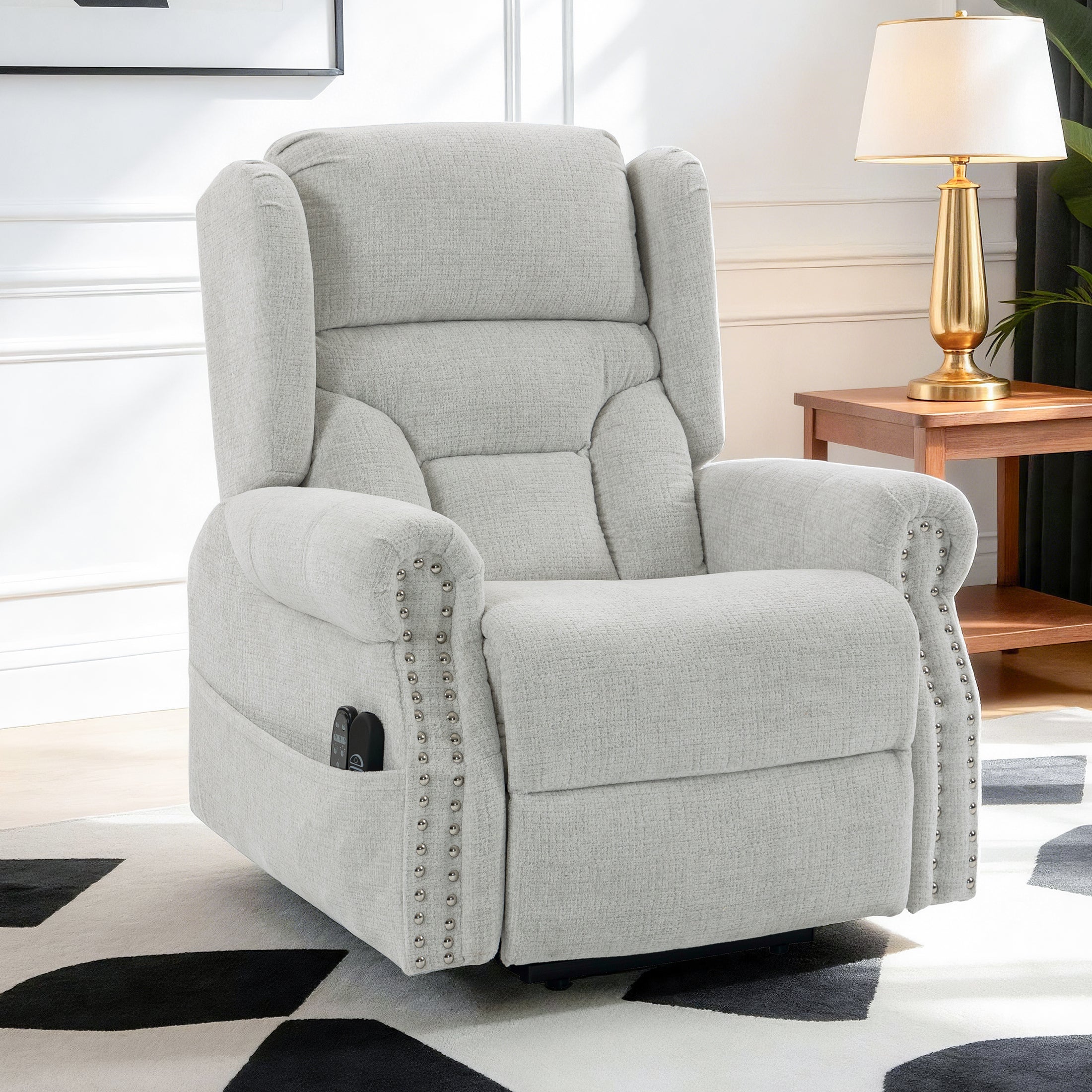 Culect Electric Power Lift Recliner with Massage and Heating ES-04 Light Gray