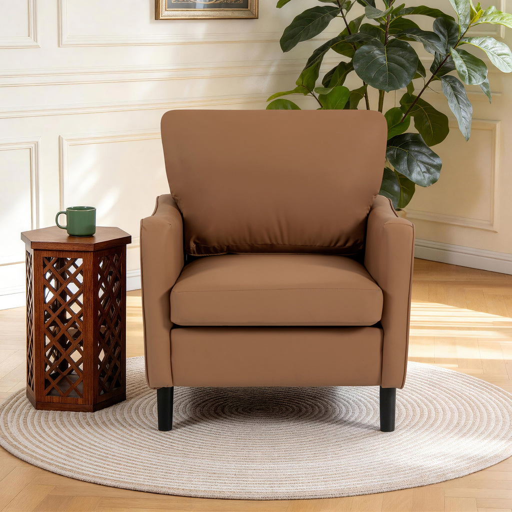 Comfortable Reading Chair for the Living Room or Study ACS-02 PU Brown