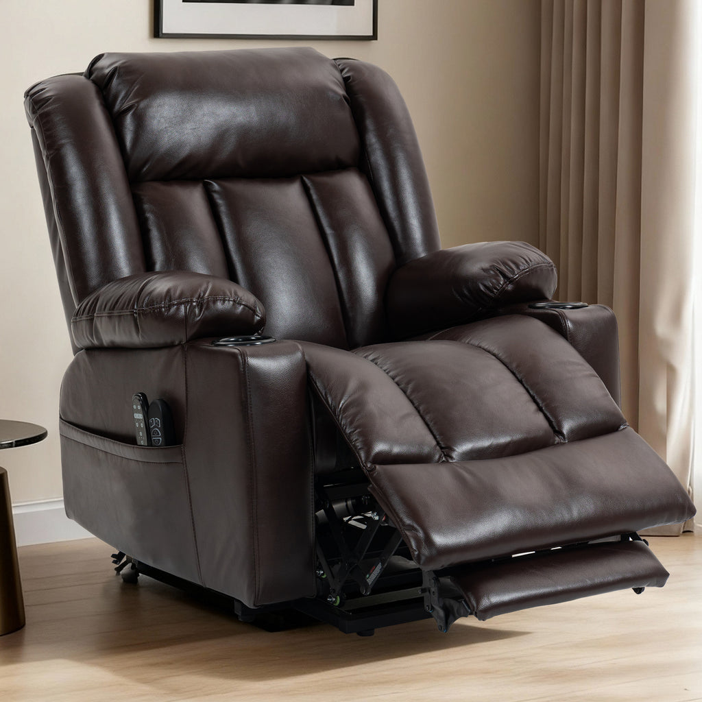 Leather Power Lift Recliner ED-01 Reddish Brown