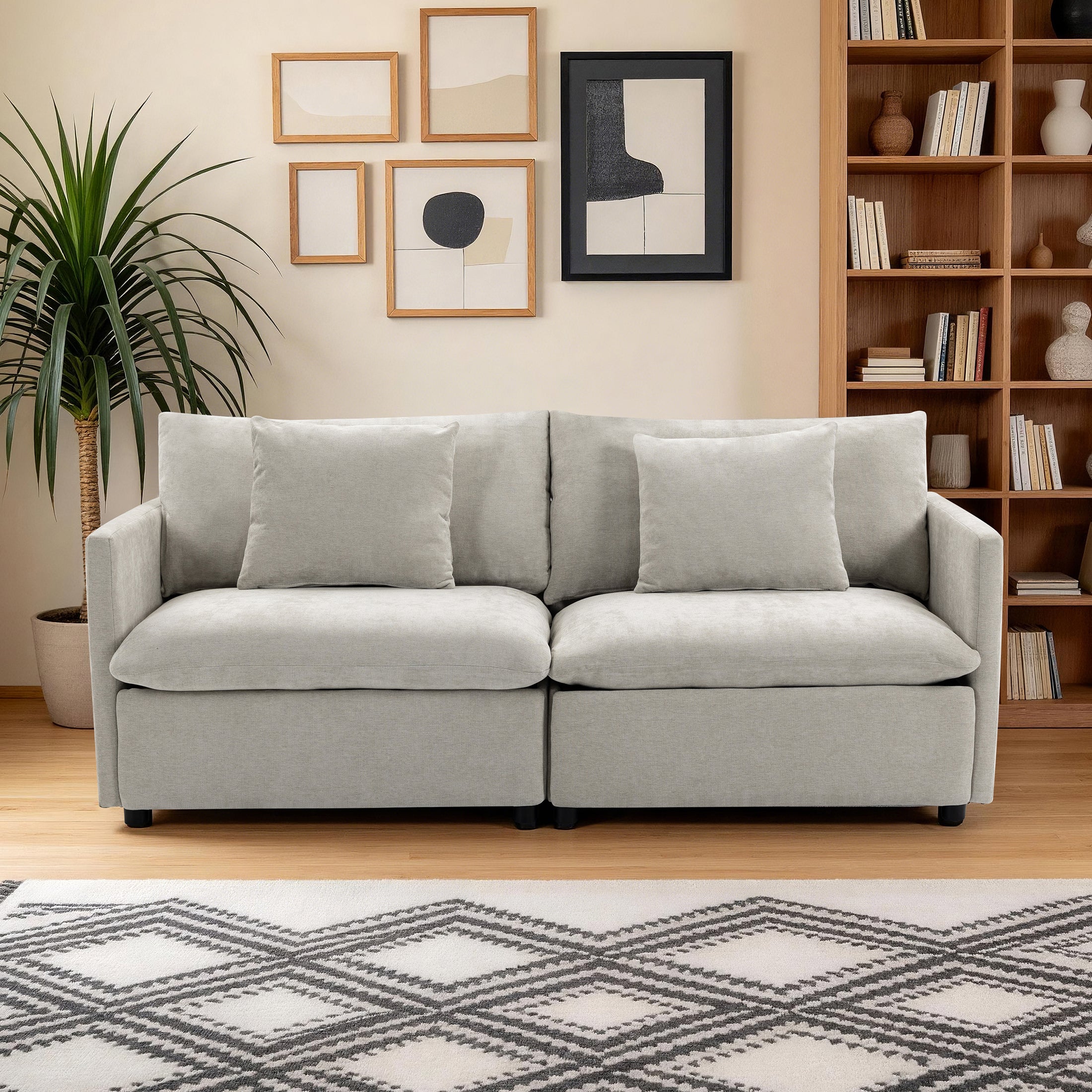 Culect Designer Minimalist Sofa NSD-01, Light Brown
