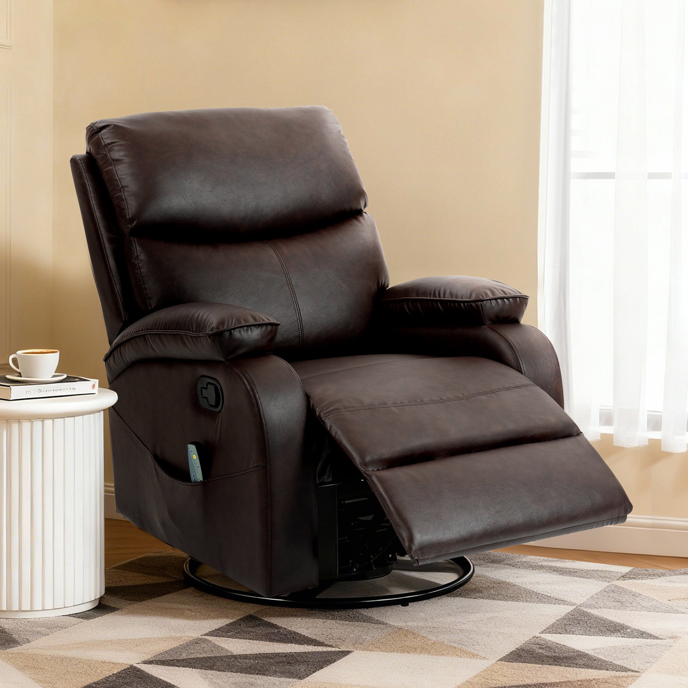 Manual Rocking Recliner HOM-02 Reddish Brown