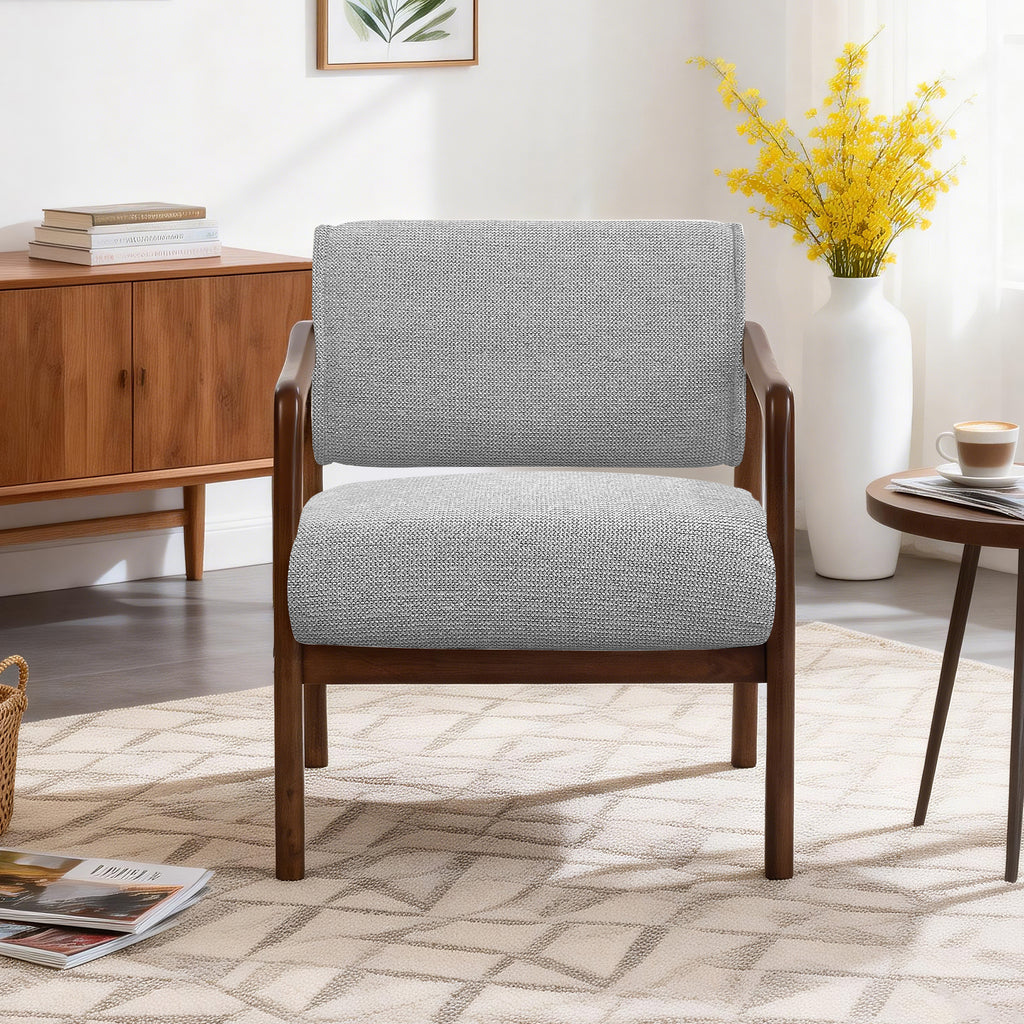 Linen-Backed 360° Swivel Recliner Chair ACW-01 Gray